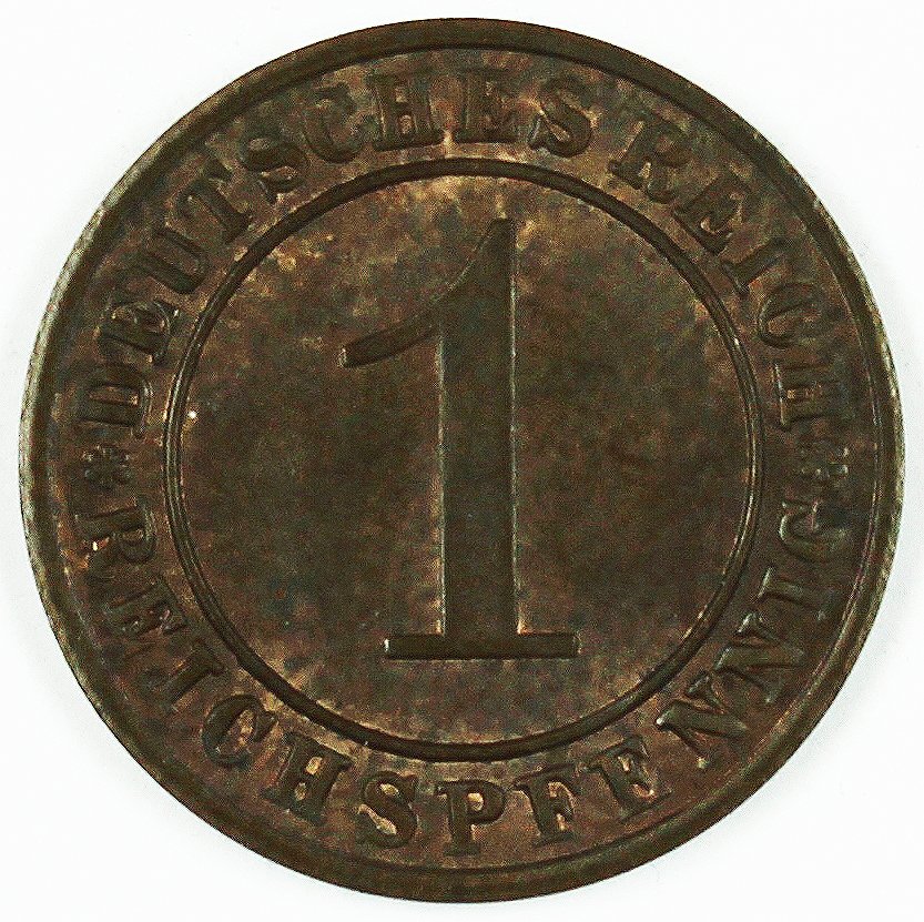 1 Rentenpfennig, 1924, Deutsches Reich (8x) (Museum Wolmirstedt RR-F)