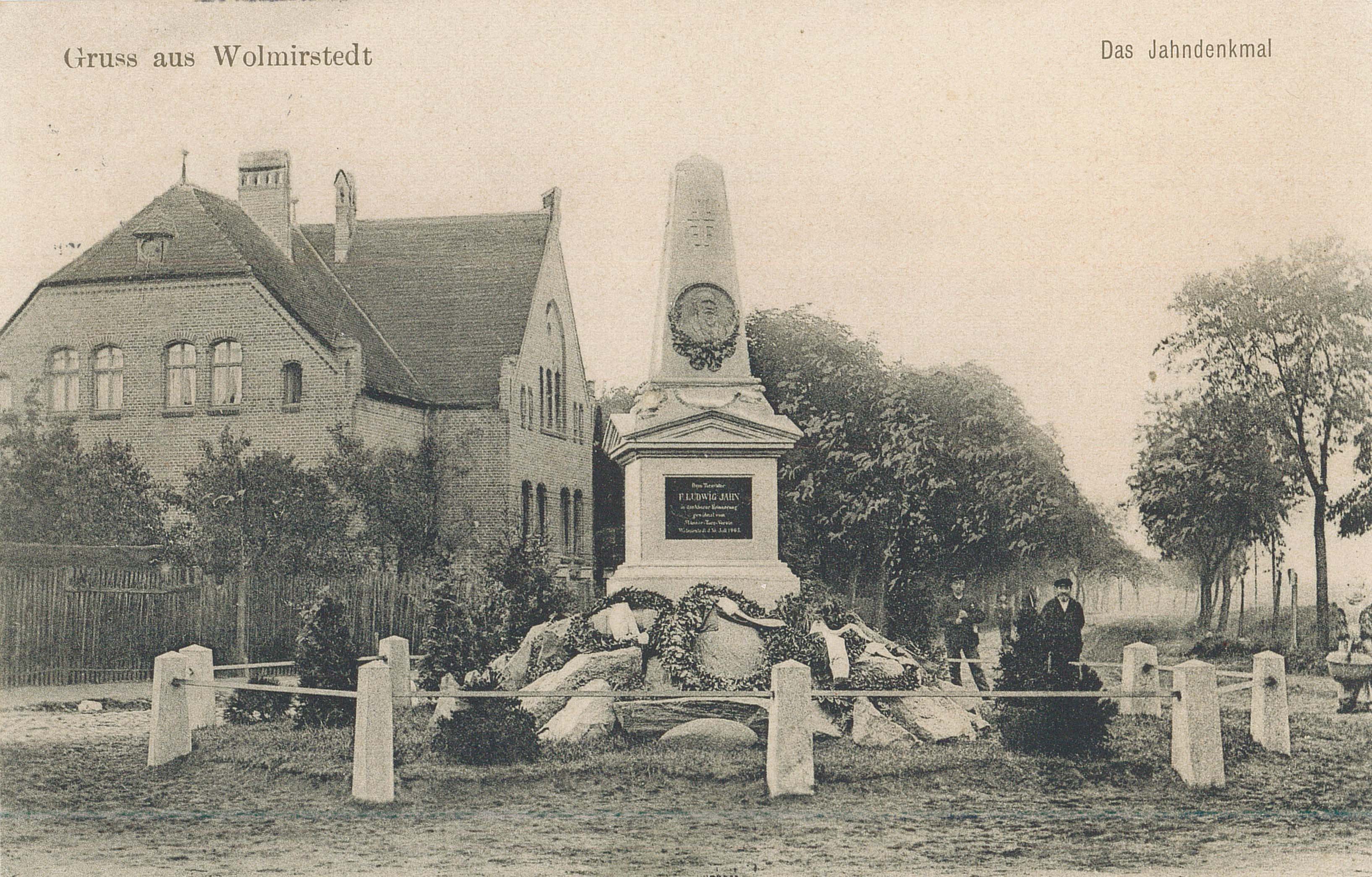 Ansichtskarte "Jahndenkmal, Wolmirstedt'", 31.12.1906 (Museum Wolmirstedt RR-F)
