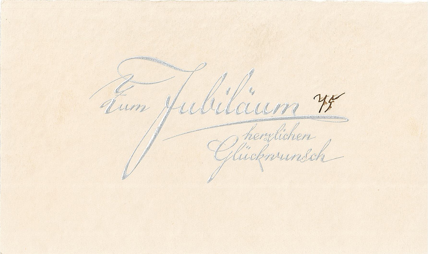 Glückwunschkarte zum 75-jährigen Bestehen des Allgemeinen Anzeigers, 1930 (Museum Wolmirstedt RR-F)