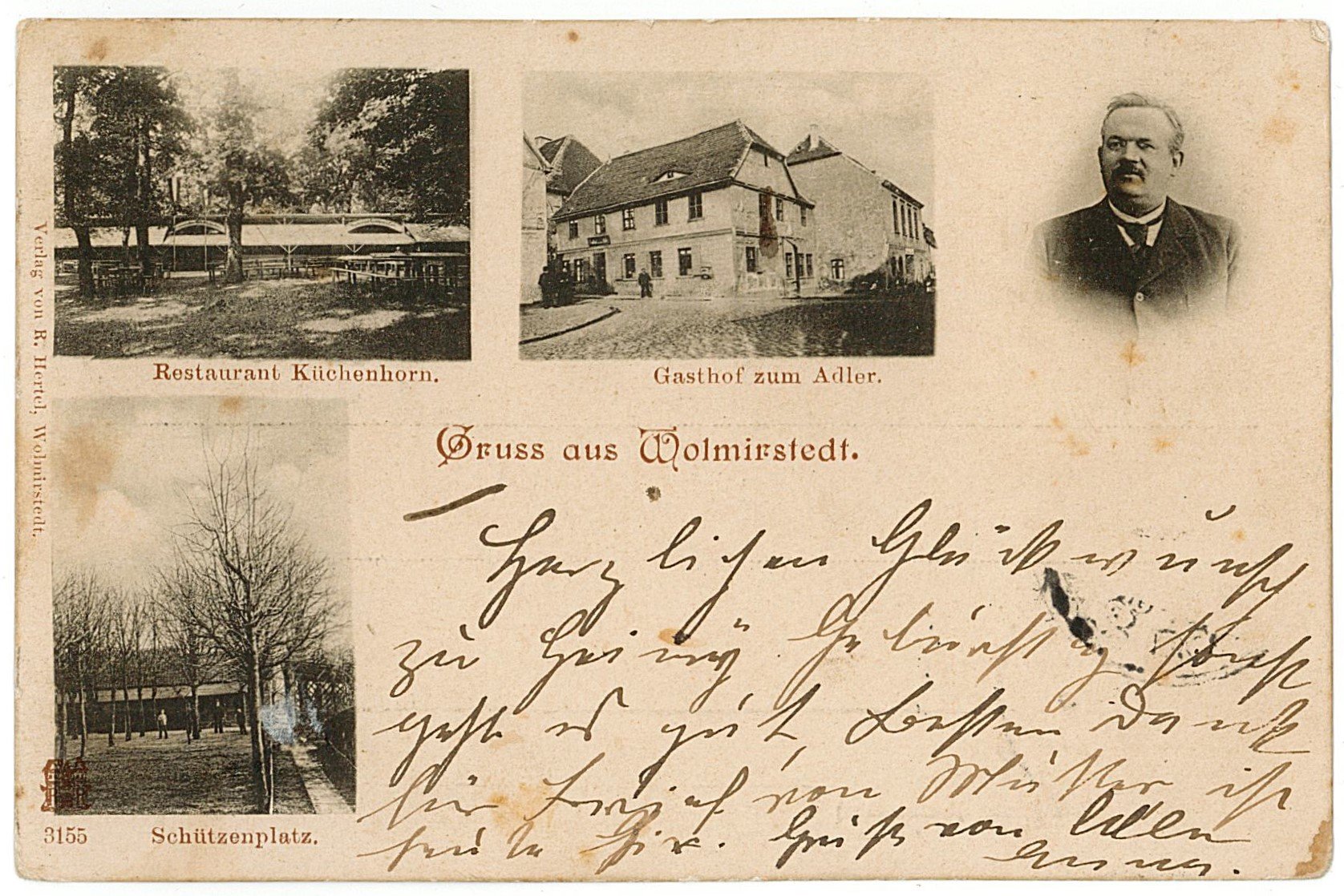 Gruss aus Wolmirstedt - Restaurant Küchenhorn / Gasthof zum Roten Adler / Schützenplatz (Museum Wolmirstedt RR-F)