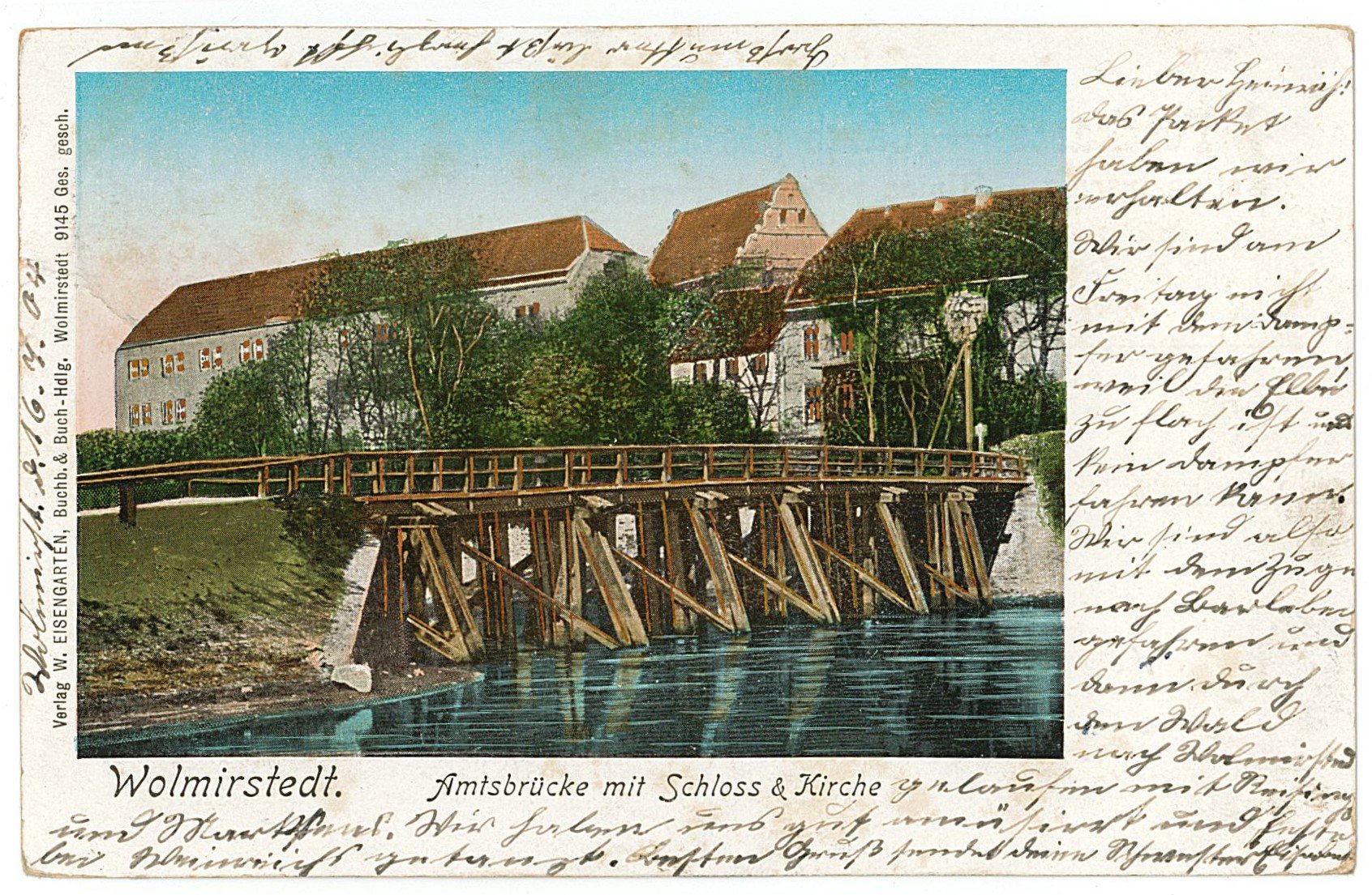 Wolmirstedt - Amtsbrücke mit Schloss & Kirche (Museum Wolmirstedt RR-F)