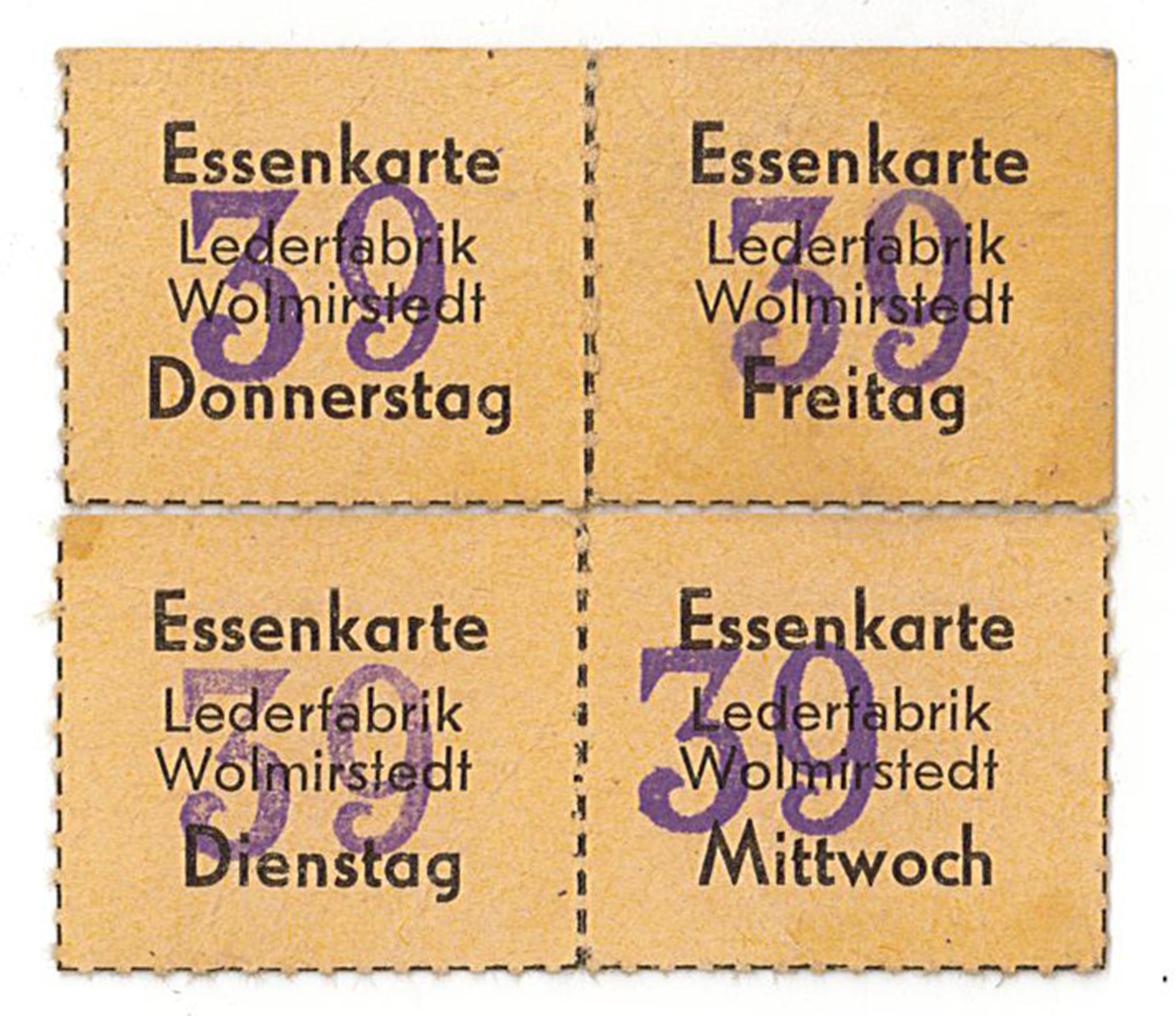 Essenkarten (Museum Wolmirstedt RR-F)