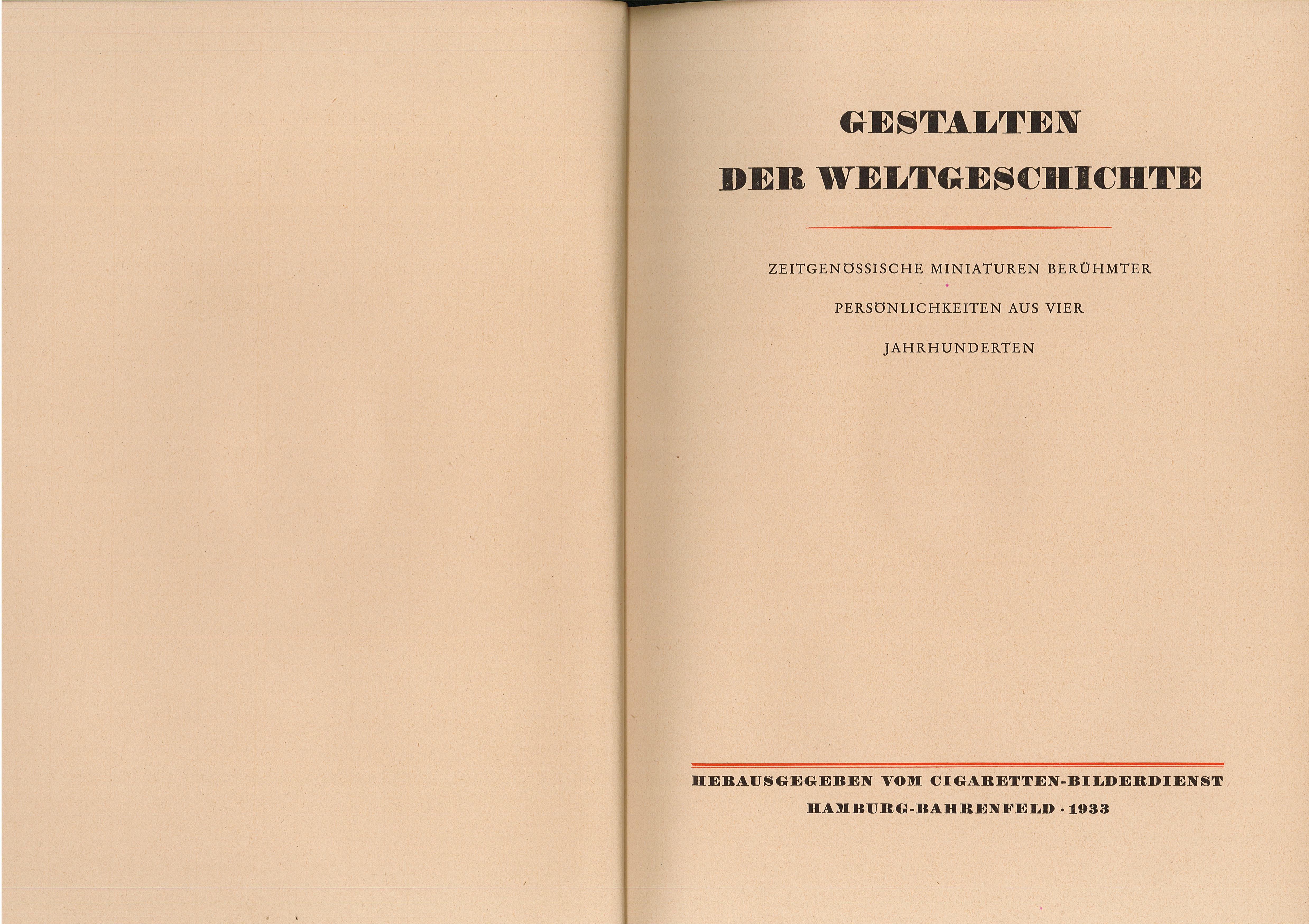 Sammelalbum "Gestalten der Weltgeschichte" (Museum Wolmirstedt RR-F)