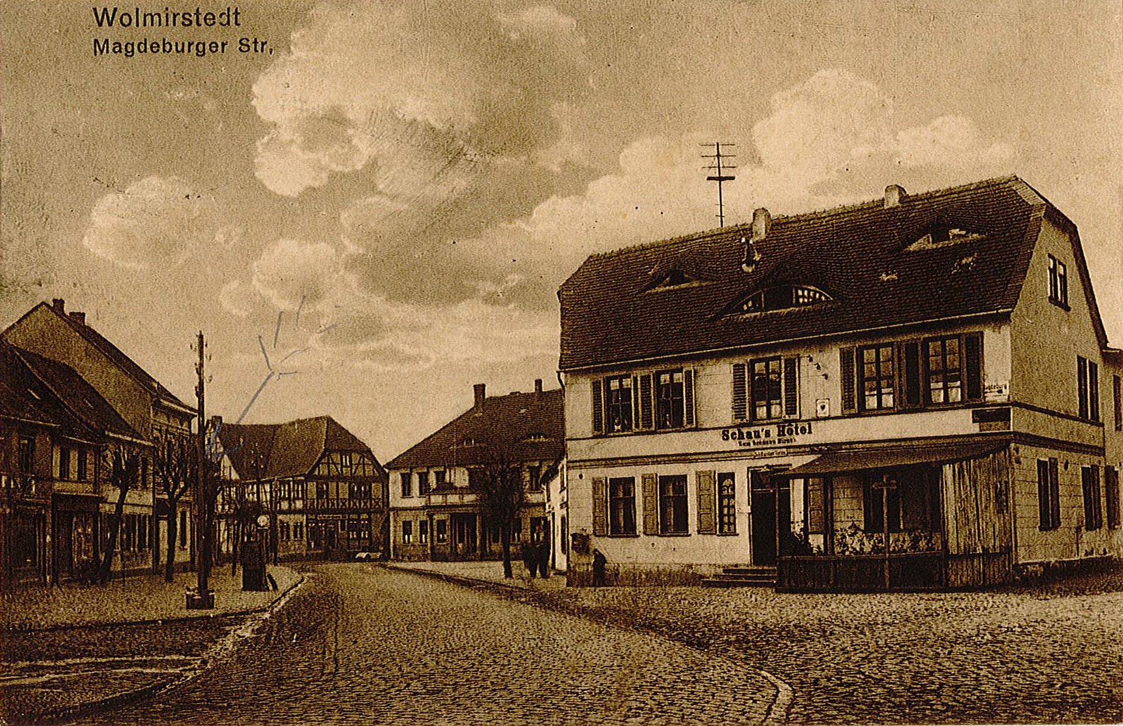 Postkarte: Schau's Hotel, Wolmirstedt (Museum Wolmirstedt RR-F)