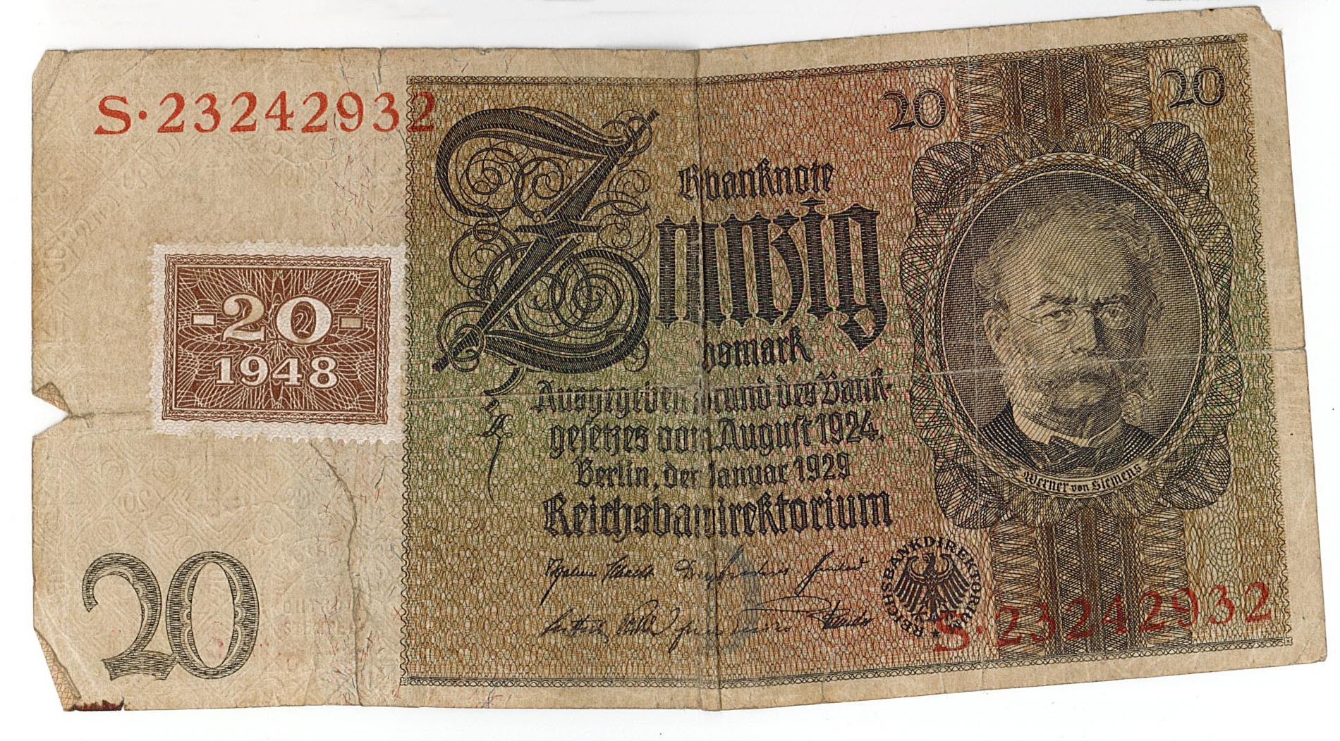 Zwanzig Reichsmark (Museum Wolmirstedt RR-F)
