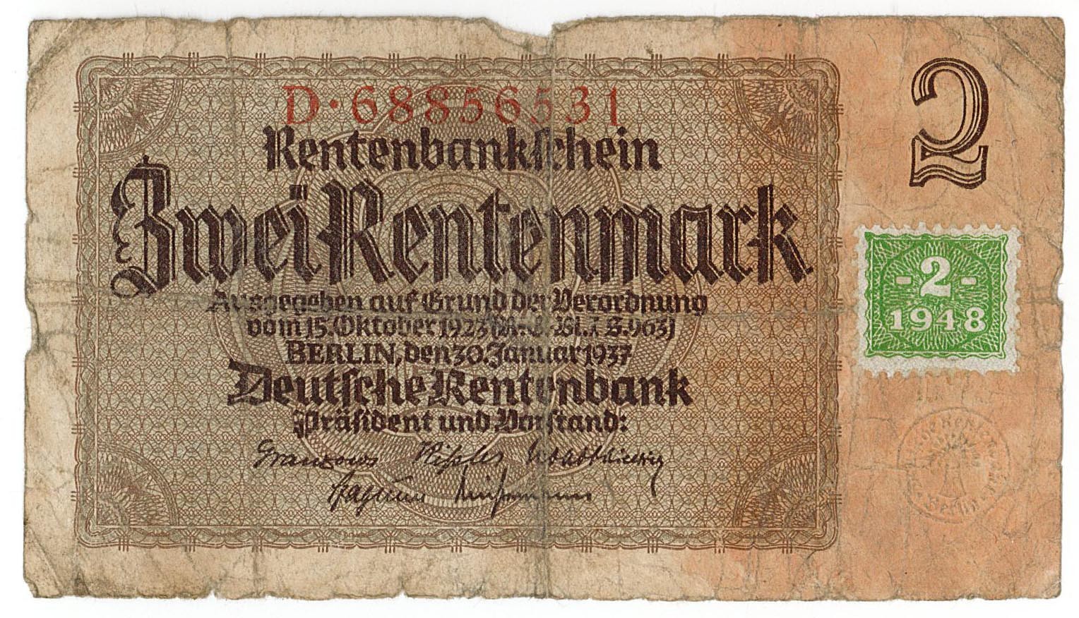 Zwei Rentenmark (Museum Wolmirstedt RR-F)