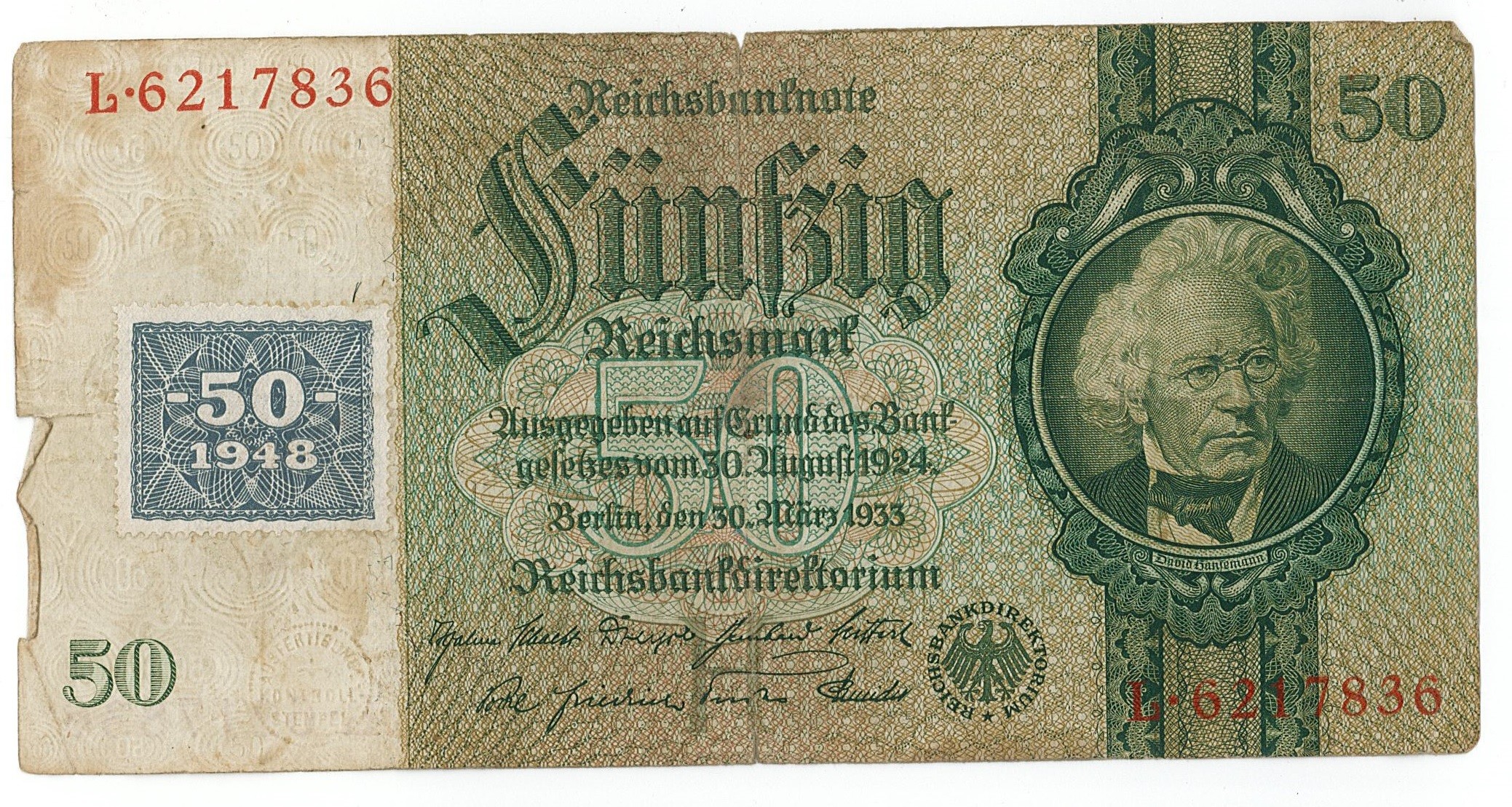 Fünzig Reichsmark, O 12944478 (Museum Wolmirstedt RR-F)