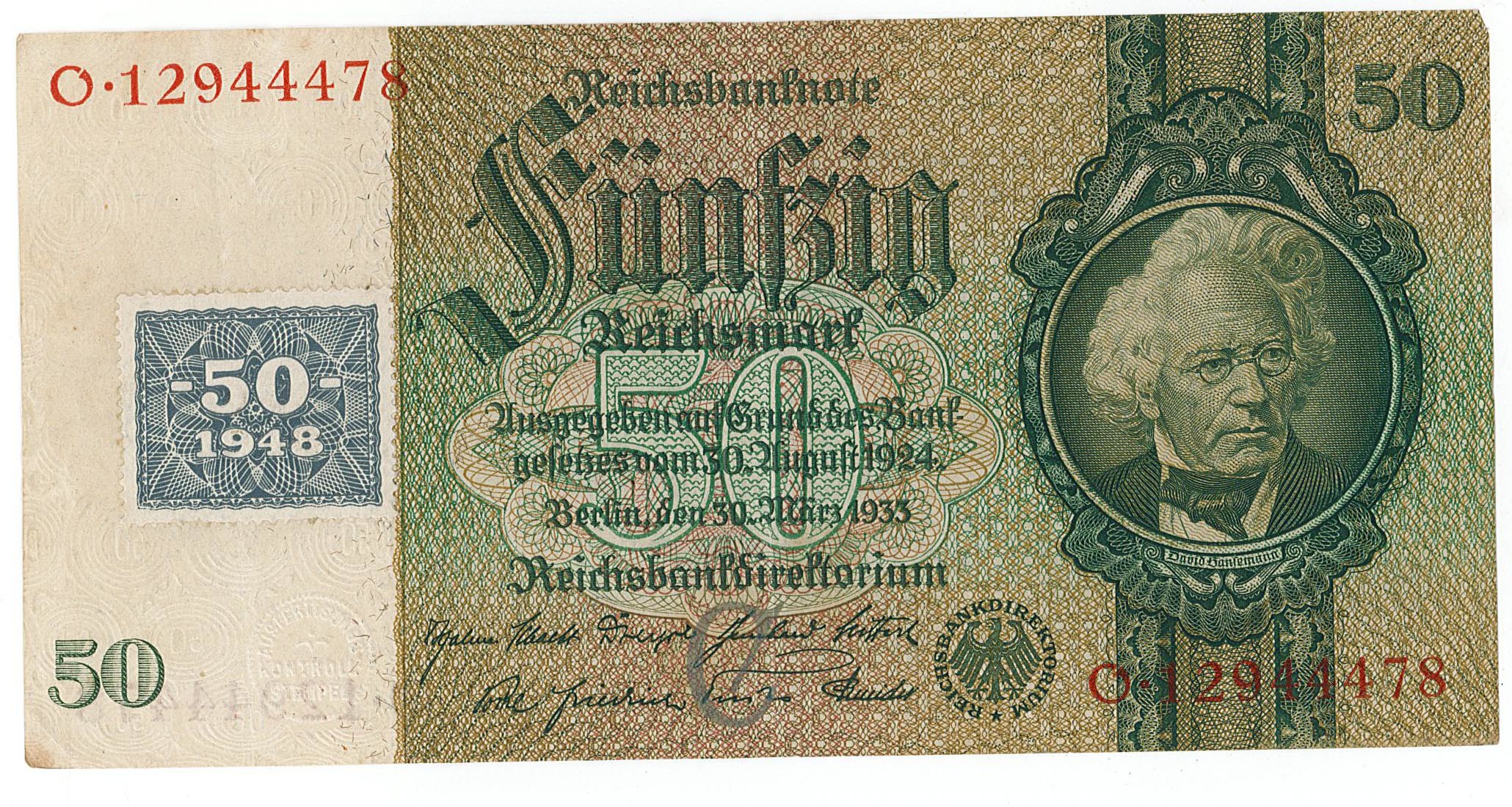 Fünzig Reichsmark, L 6217836 (Museum Wolmirstedt RR-F)