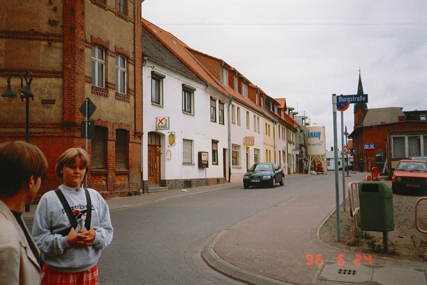 Stadtansicht Wolmirstedt - Damaschkestraße / Burgstraße, 24.06.1996 (Museum Wolmirstedt RR-F)