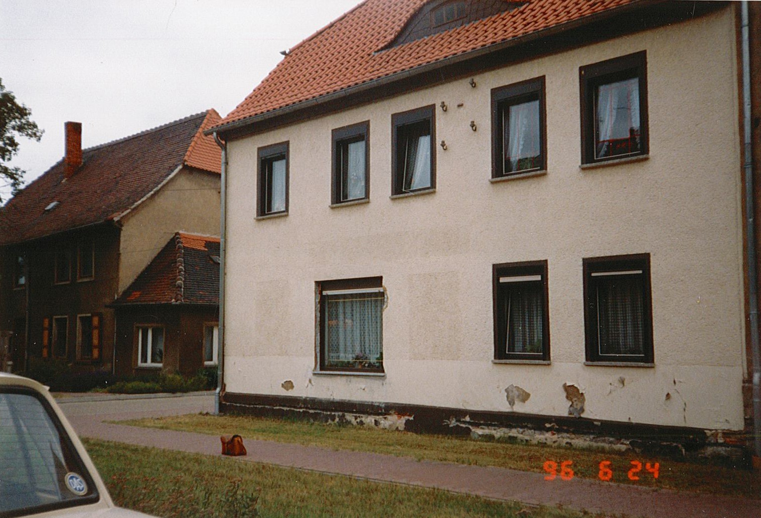 Stadtansicht Wolmirstedt - Bäckerei Volkmann, Burgstraße, 24.06.1996 (Museum Wolmirstedt RR-F)
