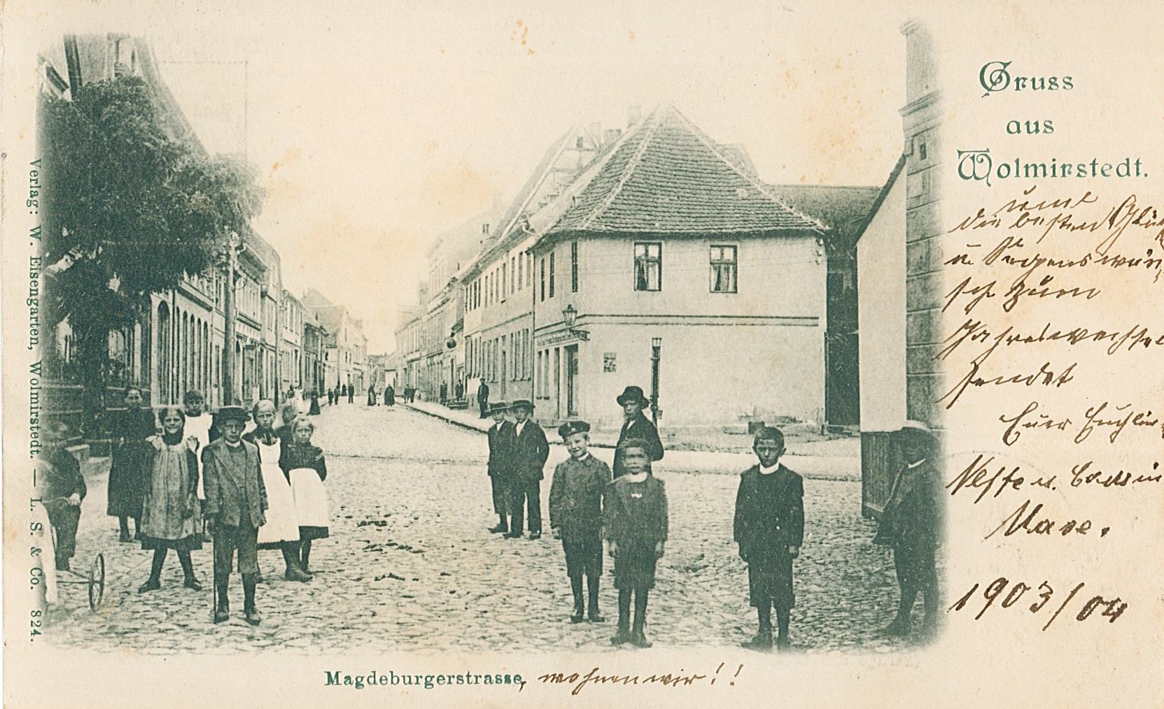 Ansichtskarte "Magdeburger Straße, Wolmirstedt", 1904 (Museum Wolmirstedt RR-F)