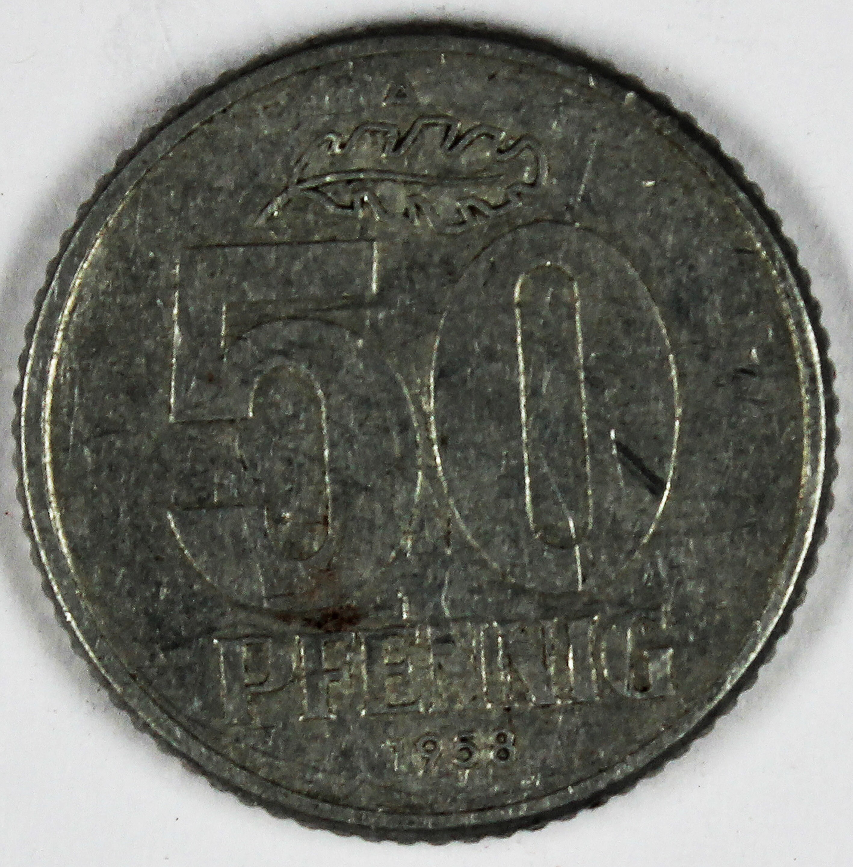 50 Pfennig der DDR, 1958 (Museum Wolmirstedt RR-F)
