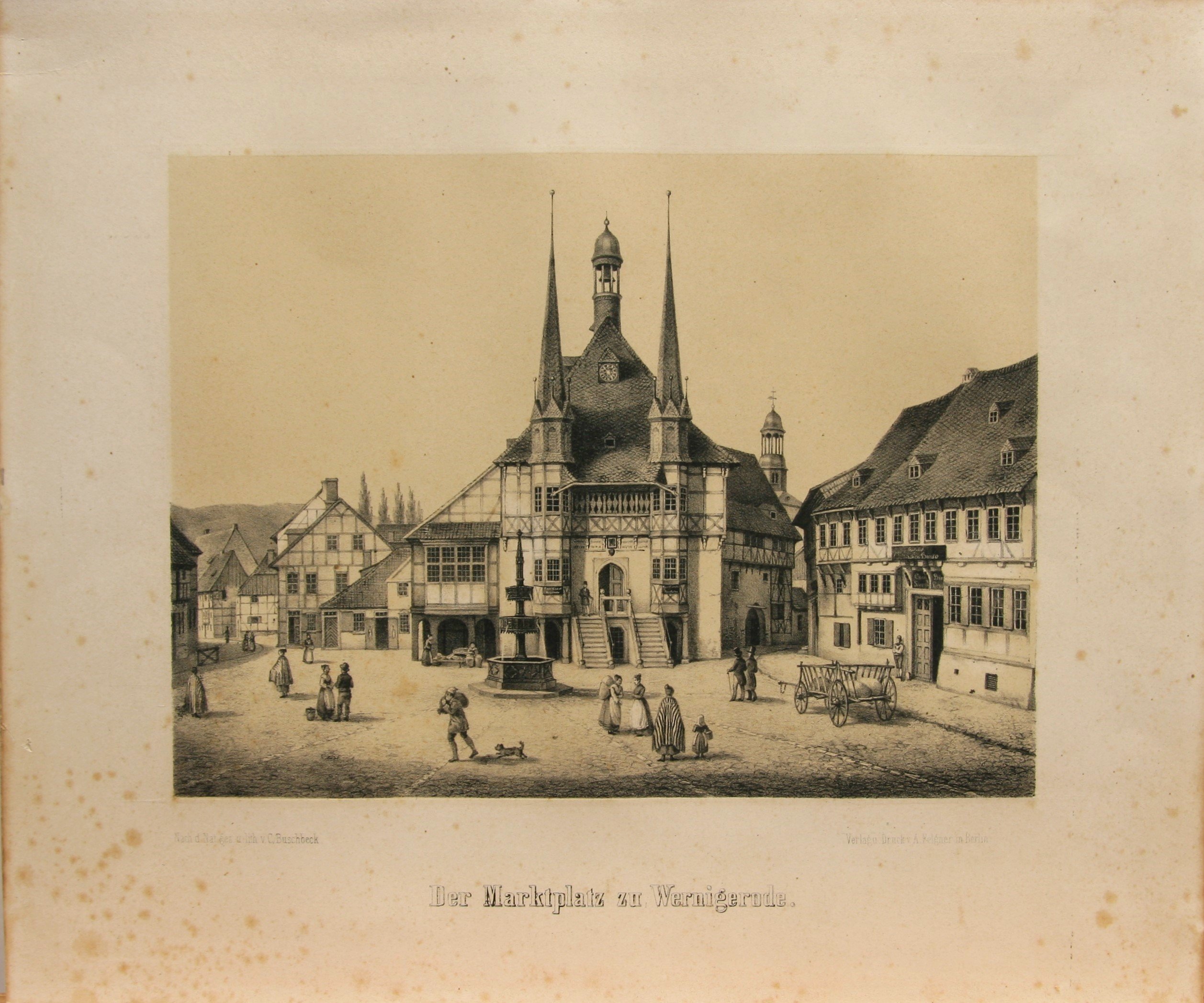 Der Marktplatz zu Wernigerode (Harzmuseum Wernigerode CC BY-NC-SA)