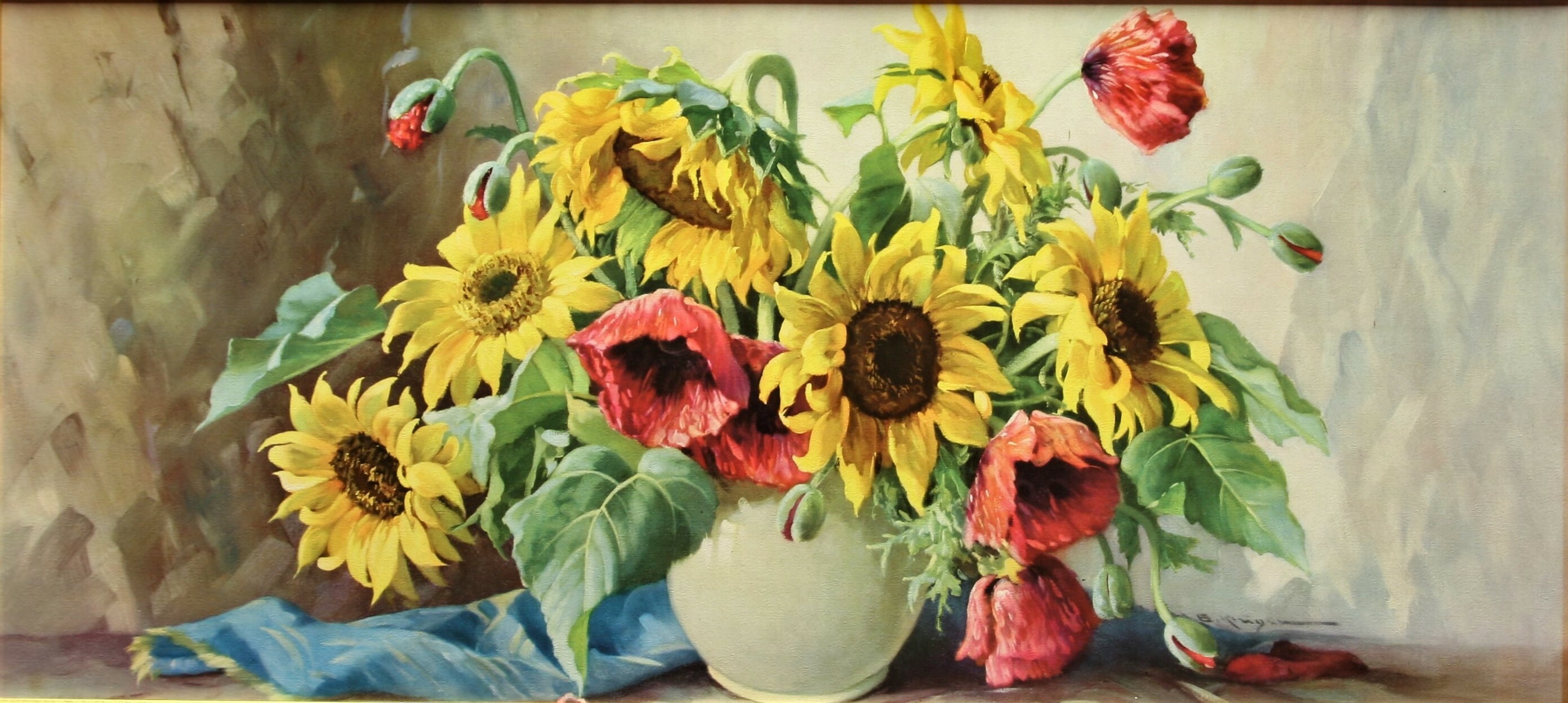 Vase mit Mohn und Sonnenblumen (Harzmuseum Wernigerode CC BY-NC-SA)