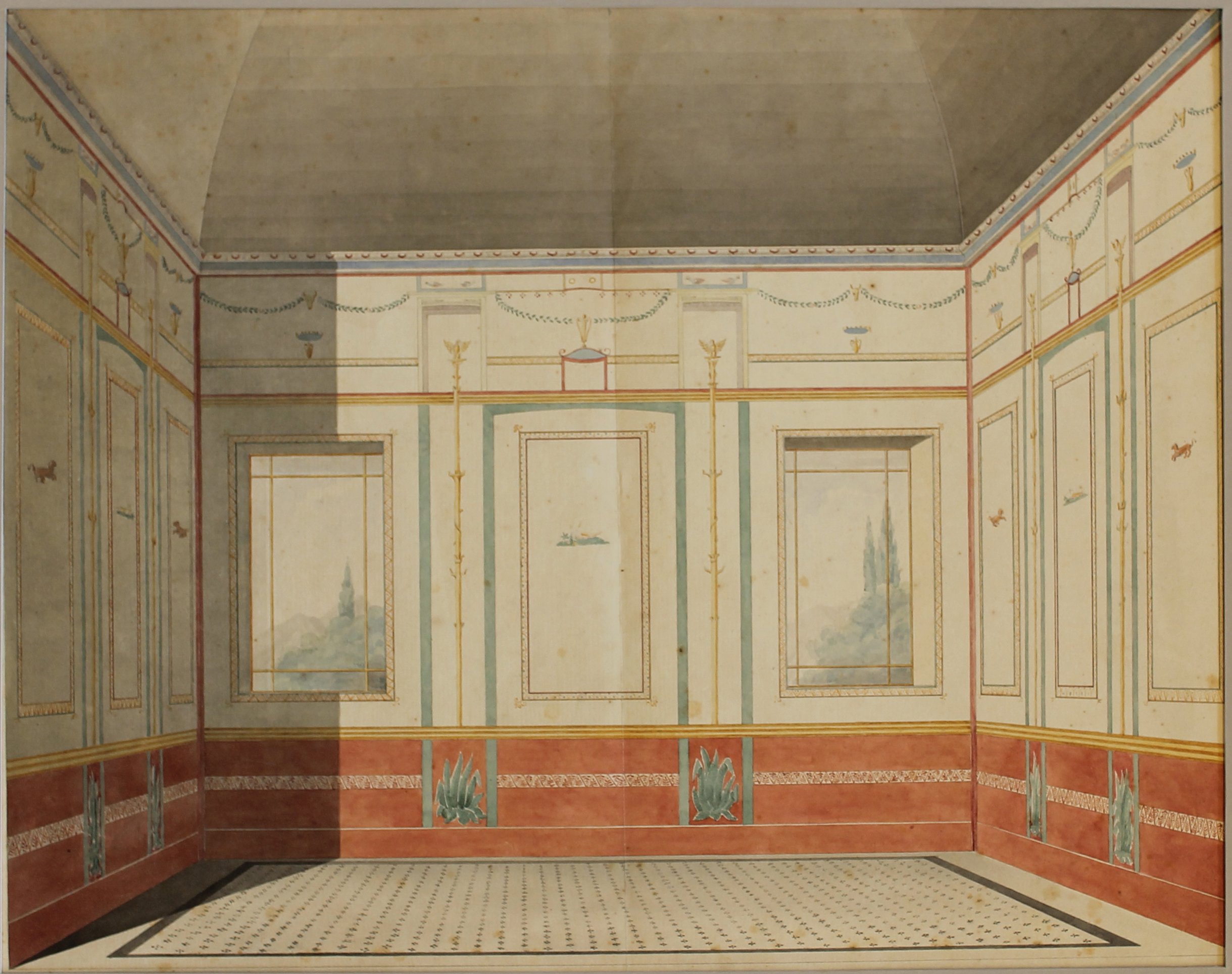 Raum mit pompejanischer Wandmalerei (Terme del Sarno?) (Winckelmann-Museum Stendal CC BY-NC-SA)