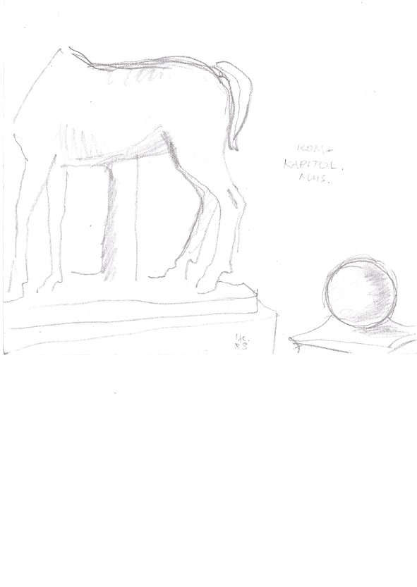 Antikes Pferd mit Steinkugel (Winckelmann-Museum Stendal CC BY-NC-SA)