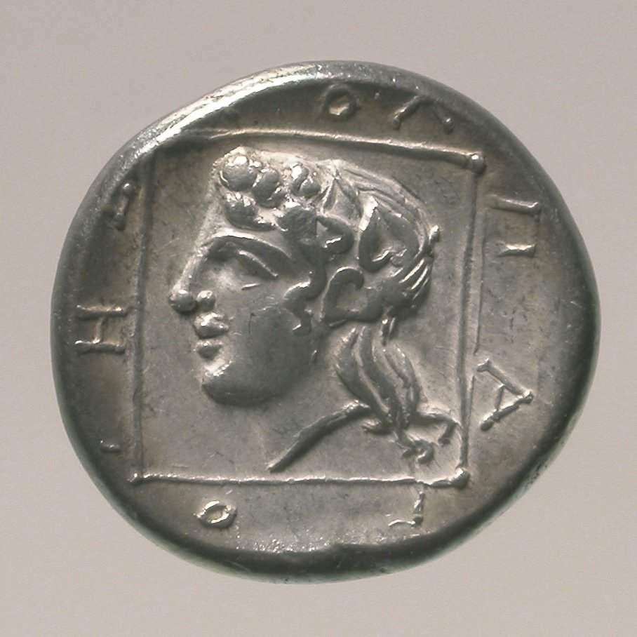 Tetrobol, VS: Greif; RS: Kopf des Dionysos (Winckelmann-Museum Stendal CC BY-NC-SA)