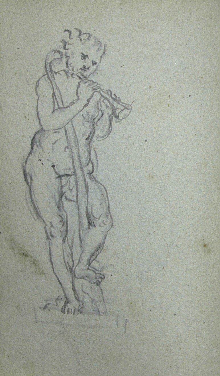 Mann (Marsyas?) Blasinstrument spielend (Winckelmann-Museum Stendal CC BY-NC-SA)