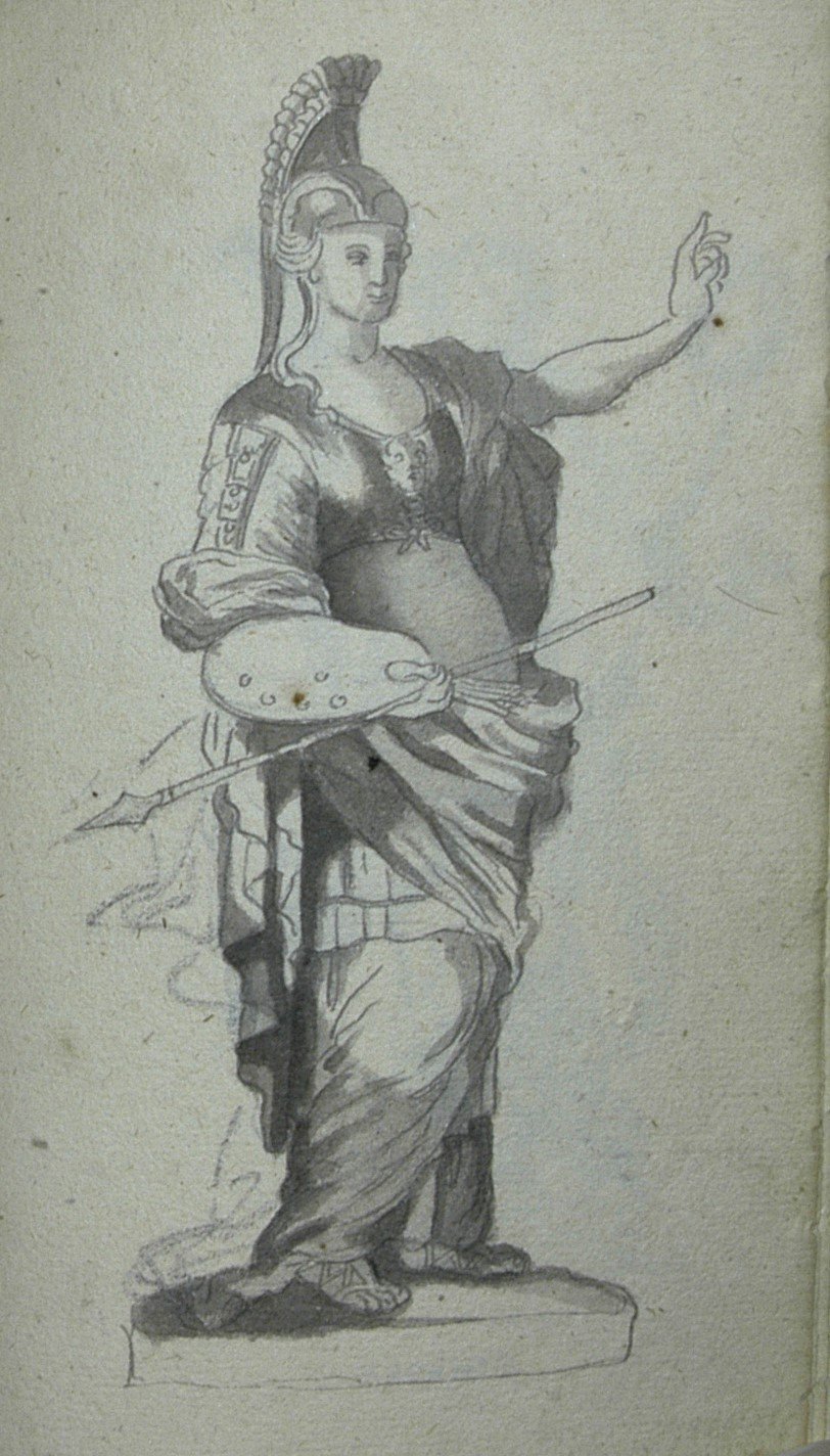Athene mit Speer und erhobenem Arm (Winckelmann-Museum Stendal CC BY-NC-SA)