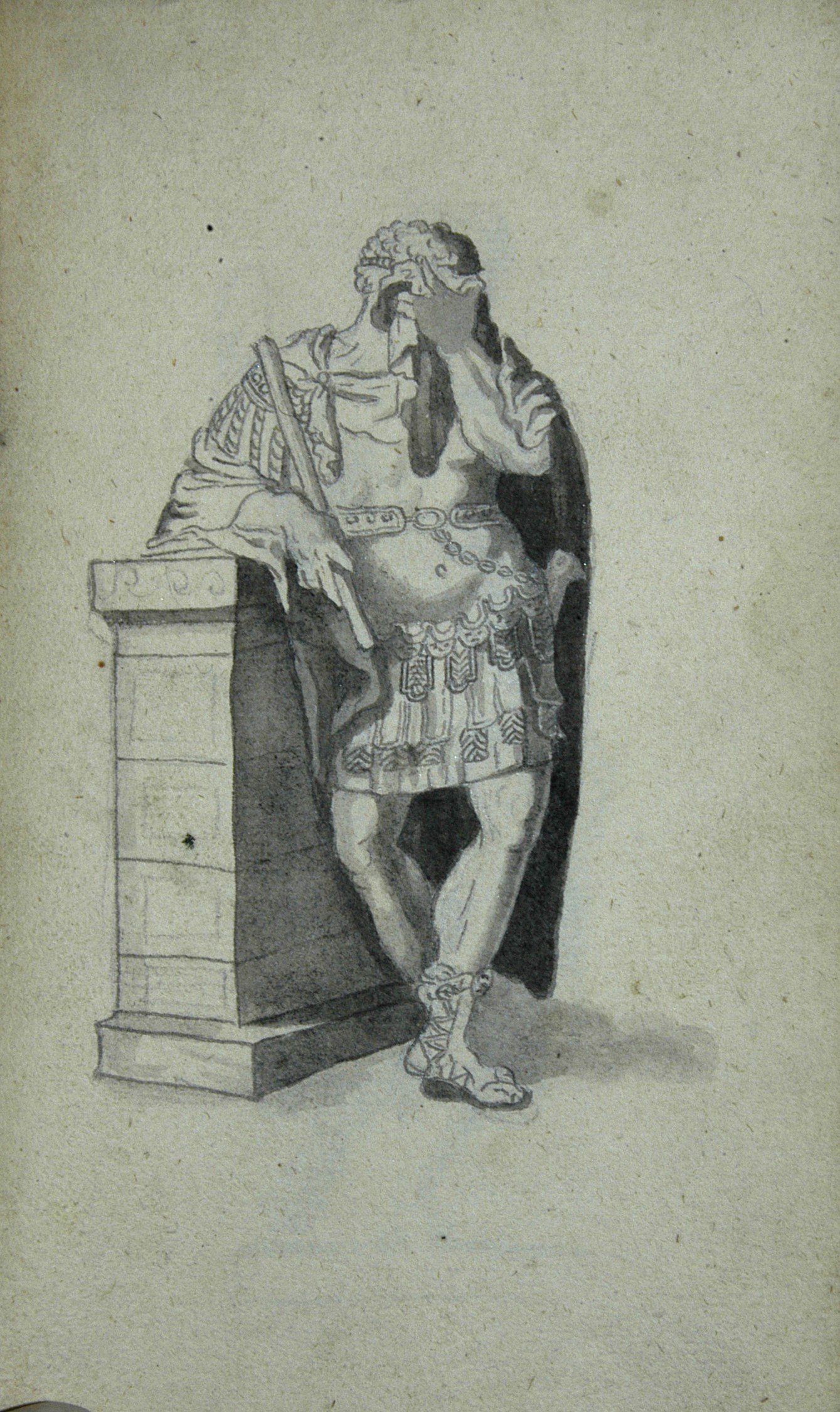 stehender Mann mit verdecktem Gesicht (Winckelmann-Museum Stendal CC BY-NC-SA)