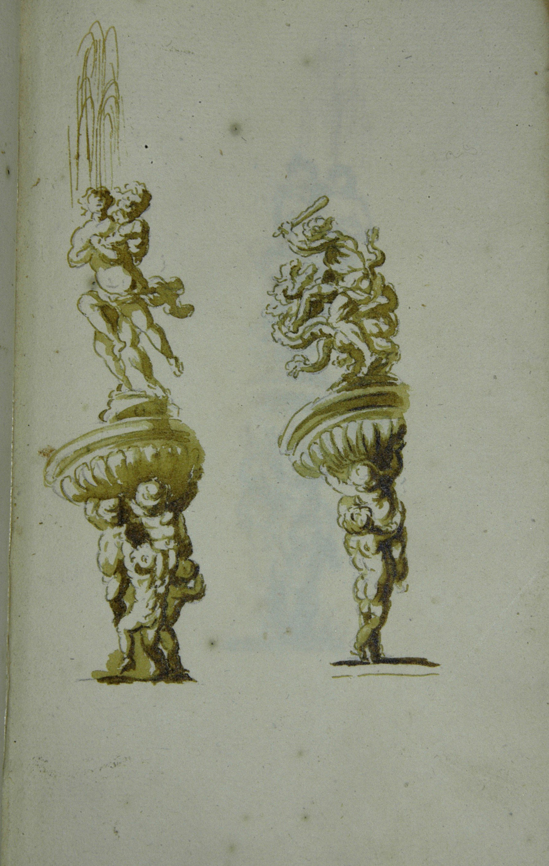zwei Brunnen mit antiken mythologischen Szenen (Winckelmann-Museum Stendal CC BY-NC-SA)