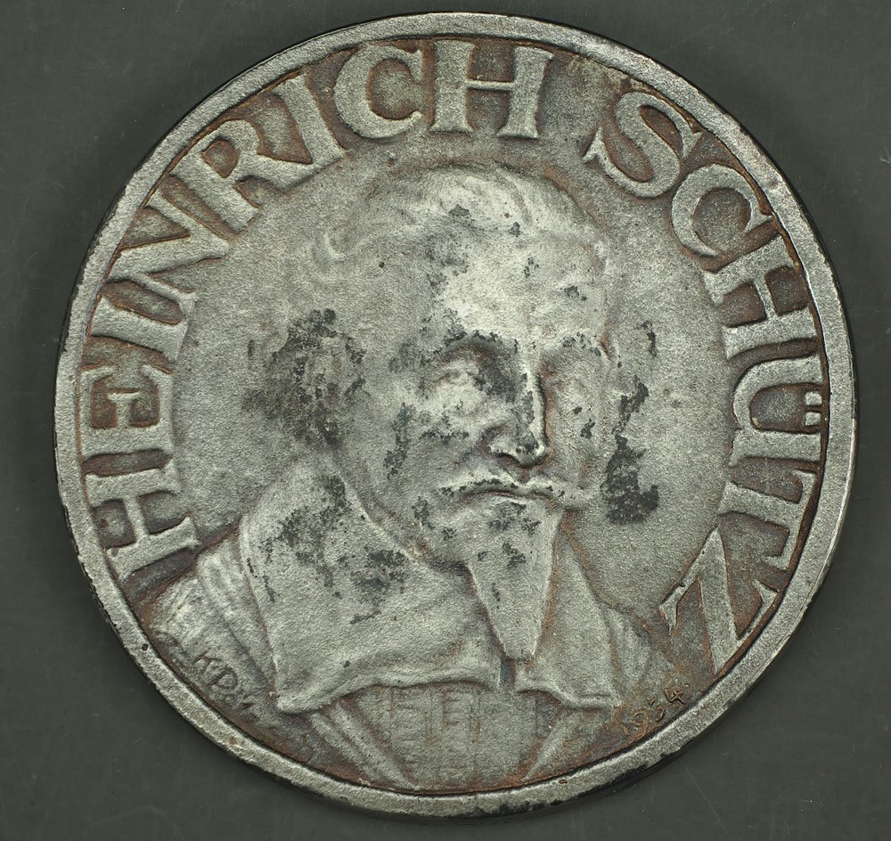 Plakette Heinrich Schütz (Museum Weißenfels - Schloss Neu-Augustusburg CC BY-NC-SA)