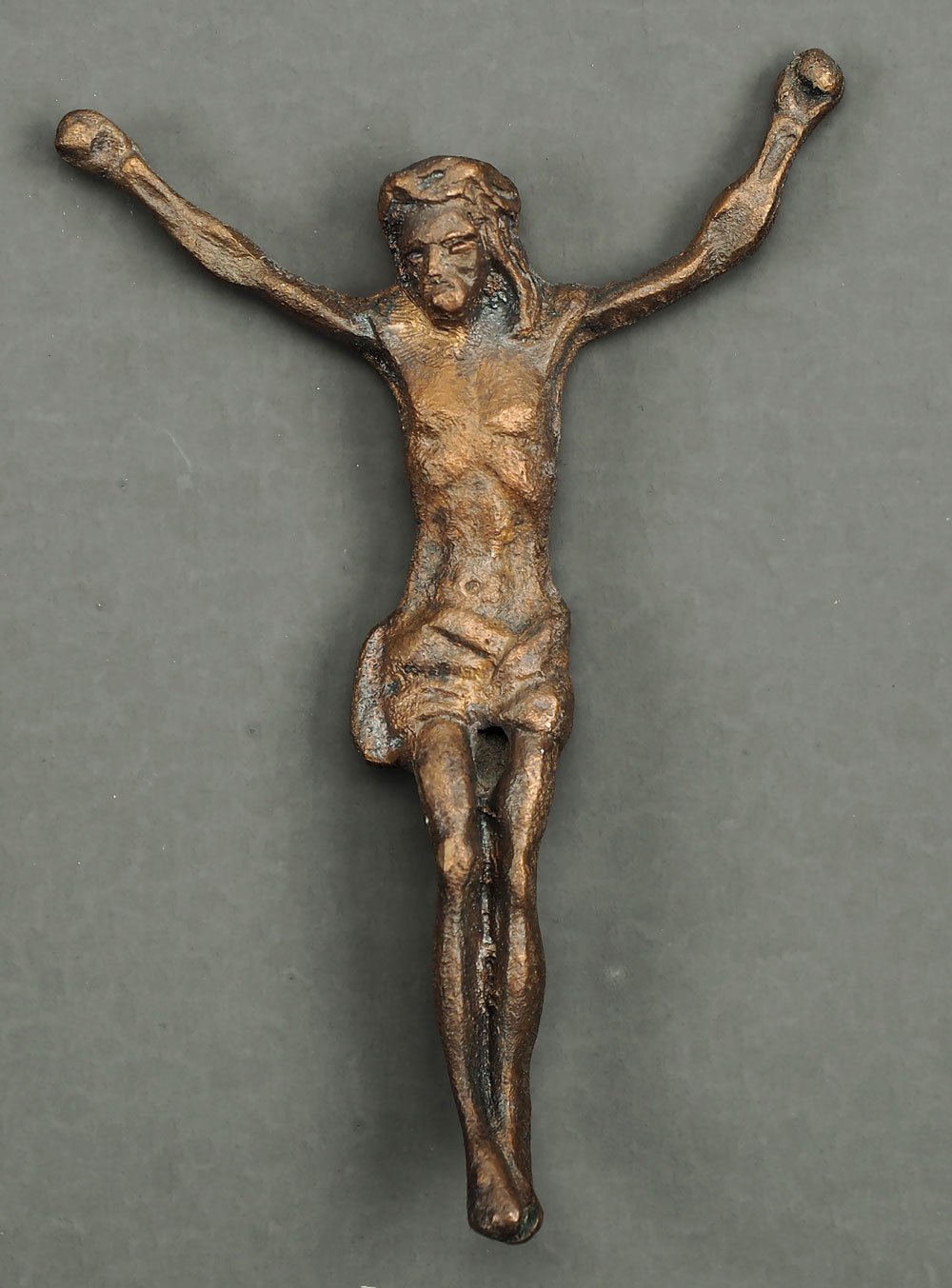 Kleine Bronzeplastik, gekreuzigter Jesus (Museum Weißenfels - Schloss Neu-Augustusburg CC BY-NC-SA)