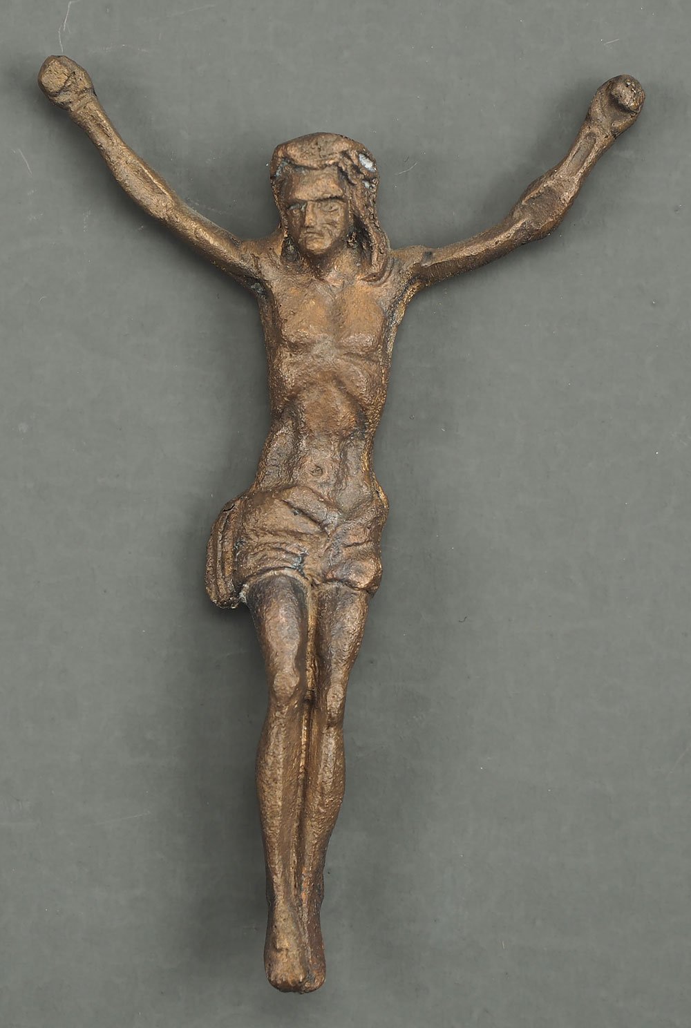 Kleine Bronzeplastik, gekreuzigter Jesus, Variante 1 (Museum Weißenfels - Schloss Neu-Augustusburg CC BY-NC-SA)