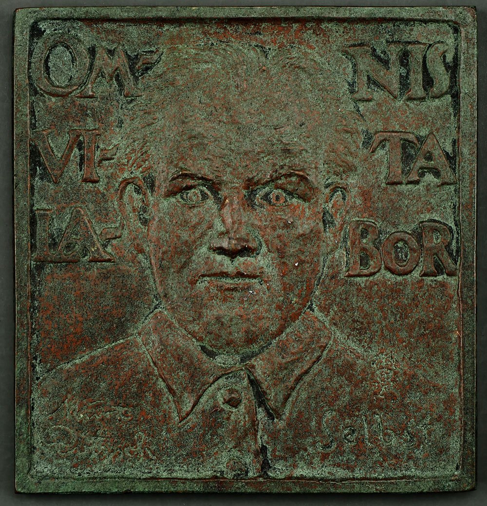 Bronzeplakette Selbstportrait Kurt Pötzsch (Museum Weißenfels - Schloss Neu-Augustusburg CC BY-NC-SA)