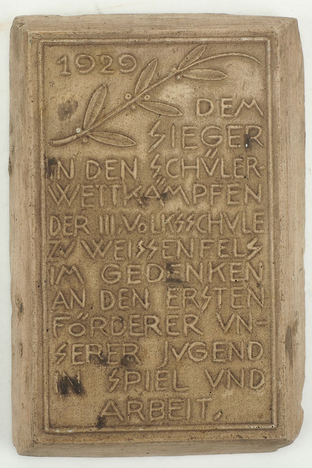 Gipsabguss Siegerplakette, 1929 (Museum Weißenfels - Schloss Neu-Augustusburg CC BY-NC-SA)