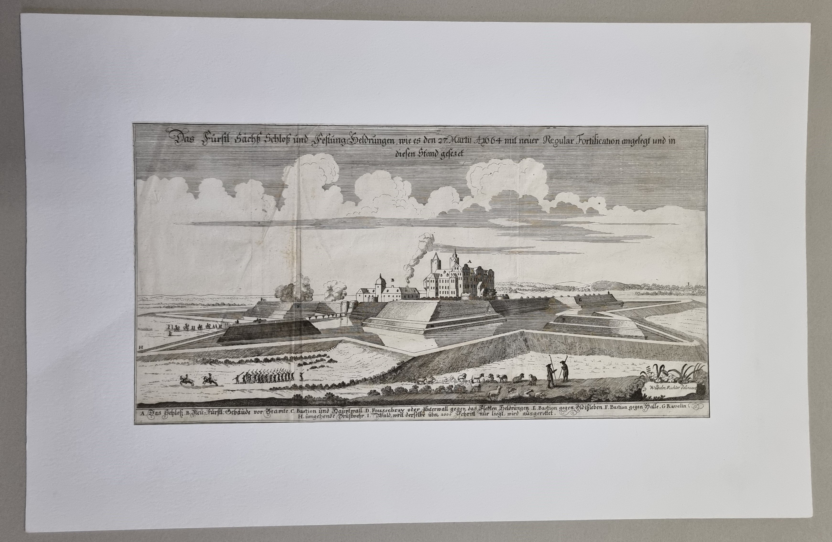 Ansicht von Schloß und Festung Heldrungen 27. März 1664 (Museum Weißenfels - Schloss Neu-Augustusburg CC BY-NC-SA)