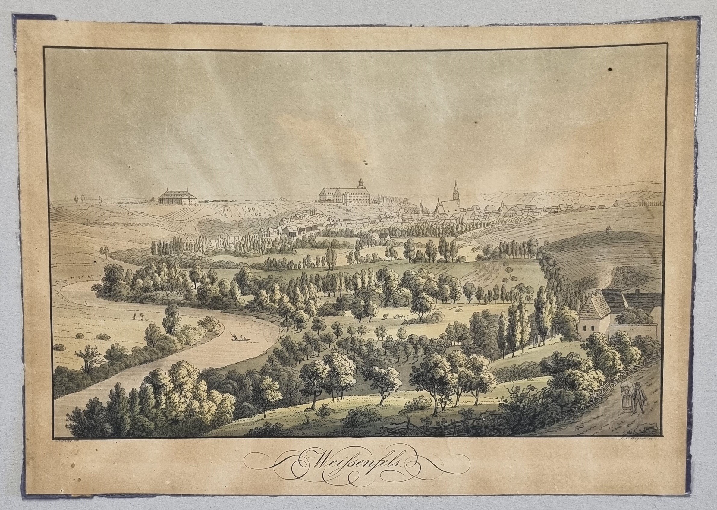 Ansicht von Weißenfels mit Schloß, 1. Hälfte 19. Jahrhundert (Museum Weißenfels - Schloss Neu-Augustusburg CC BY-NC-SA)