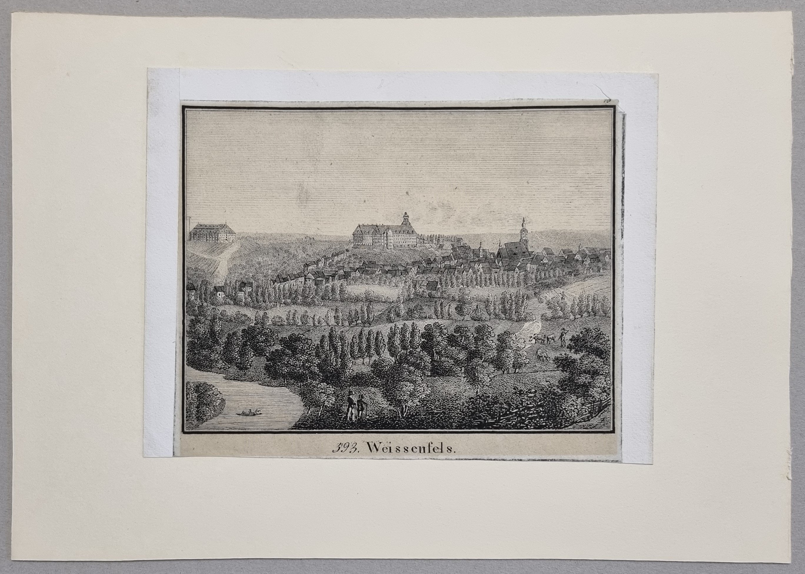 Stadtansicht von Weißenfels, 1. Hälfte 18. Jahrhundert (Museum Weißenfels - Schloss Neu-Augustusburg CC BY-NC-SA)