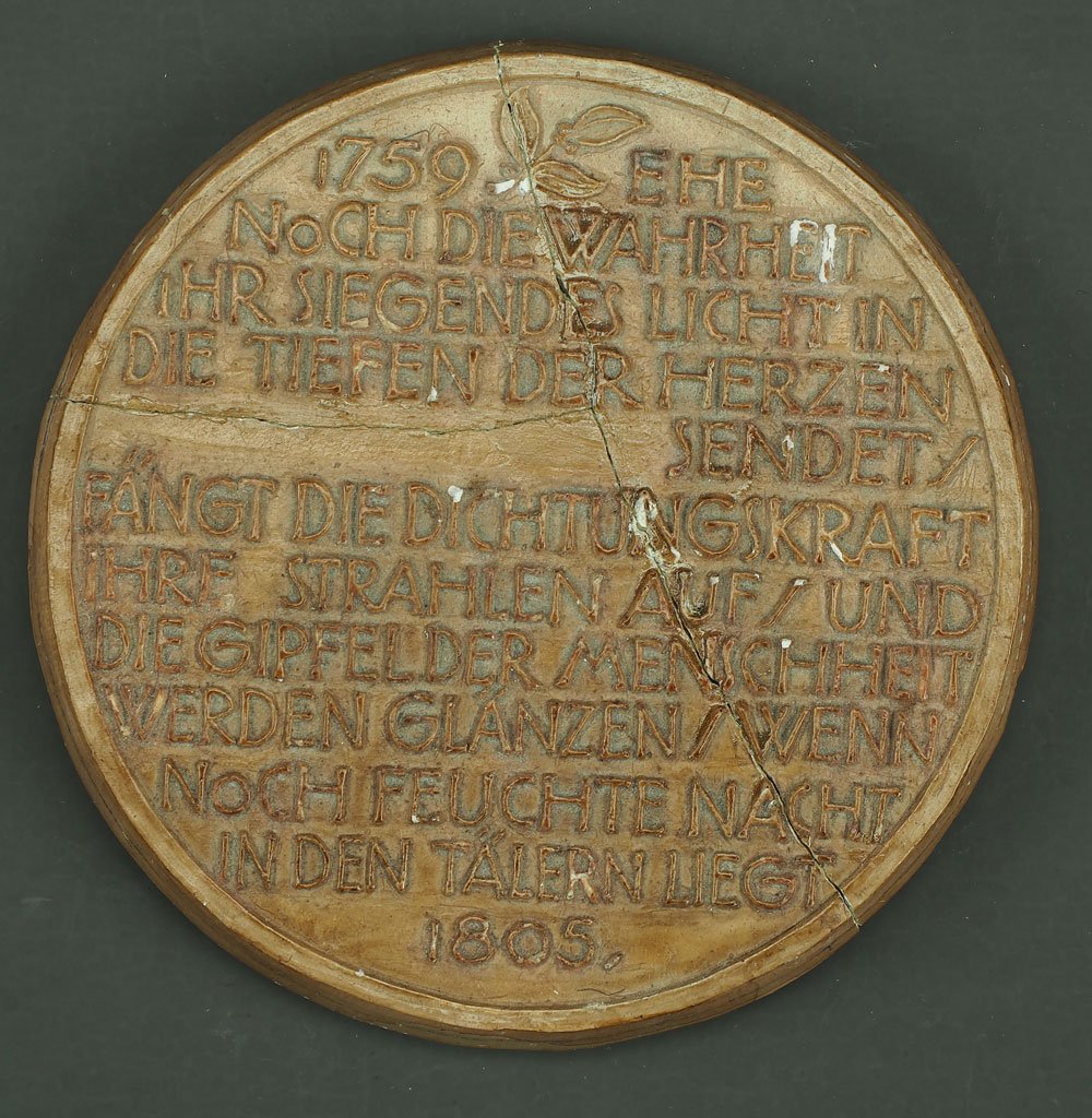 Gipsabguss einer zweiseitigen Plakette Friedrich Schiller (Museum Weißenfels - Schloss Neu-Augustusburg CC BY-NC-SA)