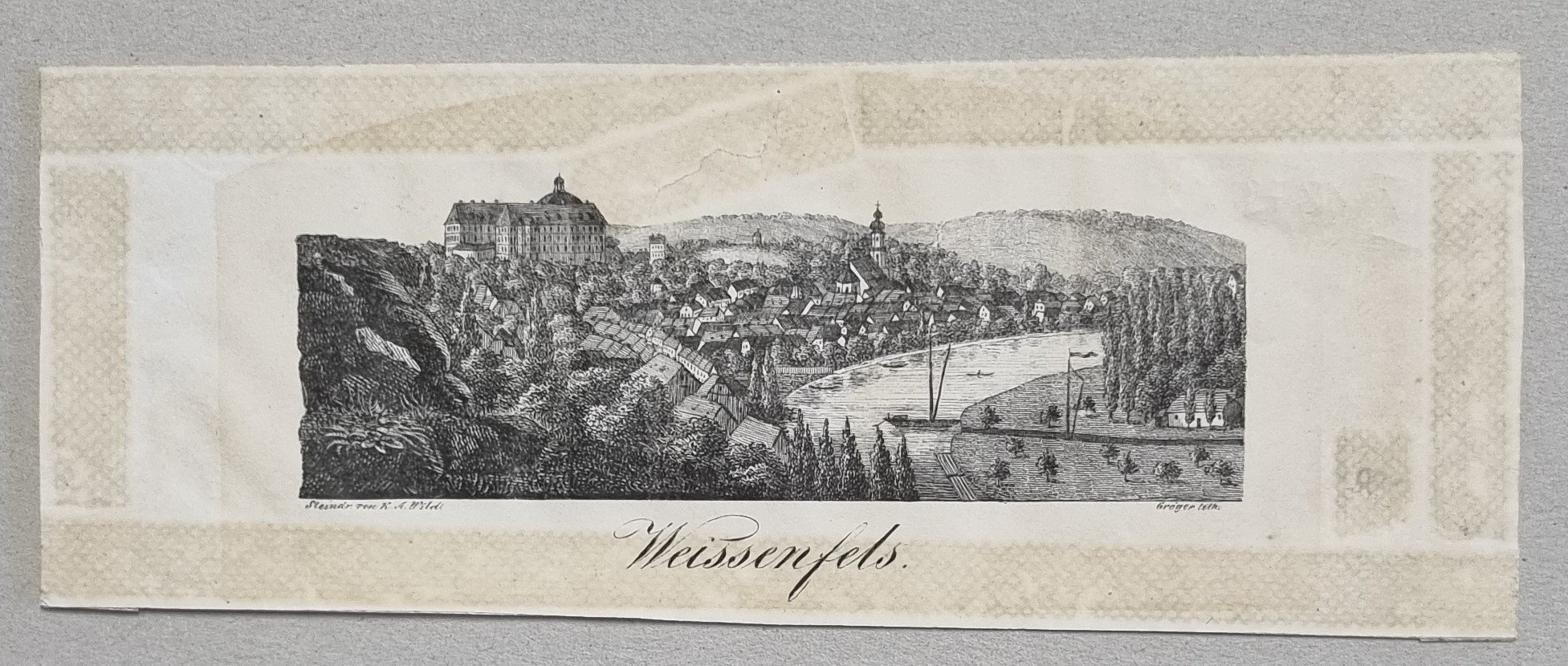 Stadtansicht von Weißenfels mit Schloss, 2. Hälfte 19. Jahrhundert (Museum Weißenfels - Schloss Neu-Augustusburg CC BY-NC-SA)