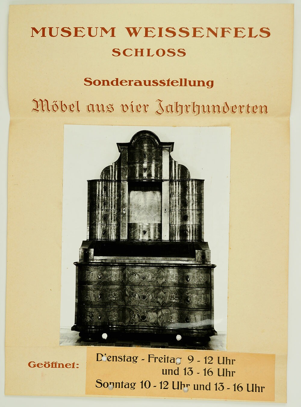 Ausstellungsplakat Möbel aus vier Jahrhunderten (Museum Weißenfels CC BY-NC-SA)