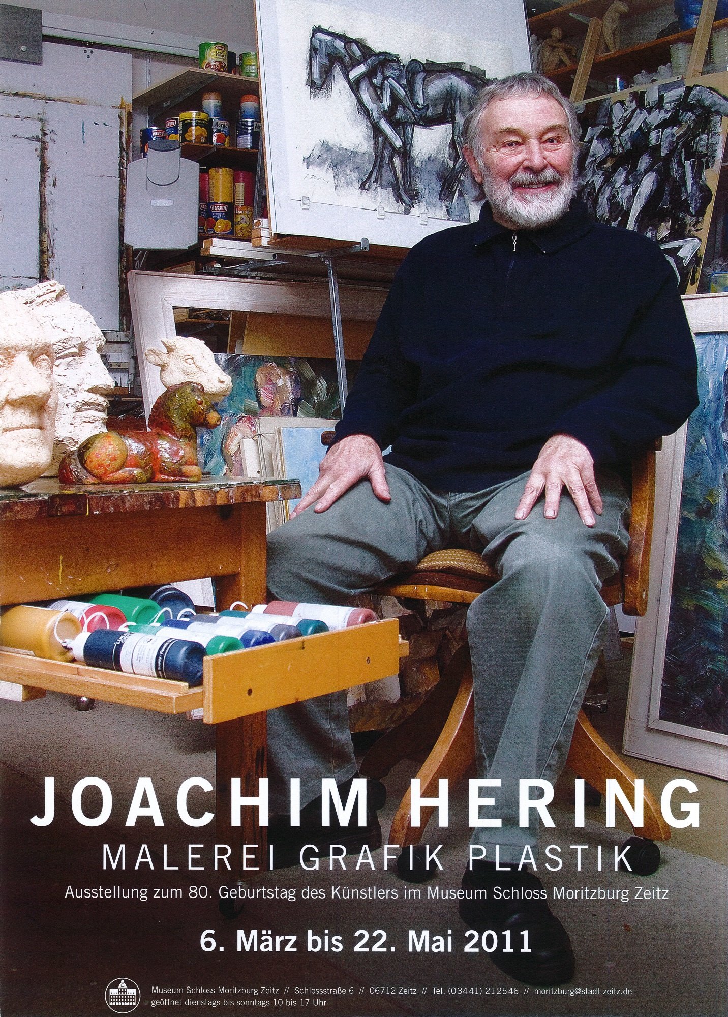 Ausstellungsplakat "Joachim Hering. Malerei Grafik Plastik" (Museum Schloss Moritzburg Zeitz CC BY-NC-SA)
