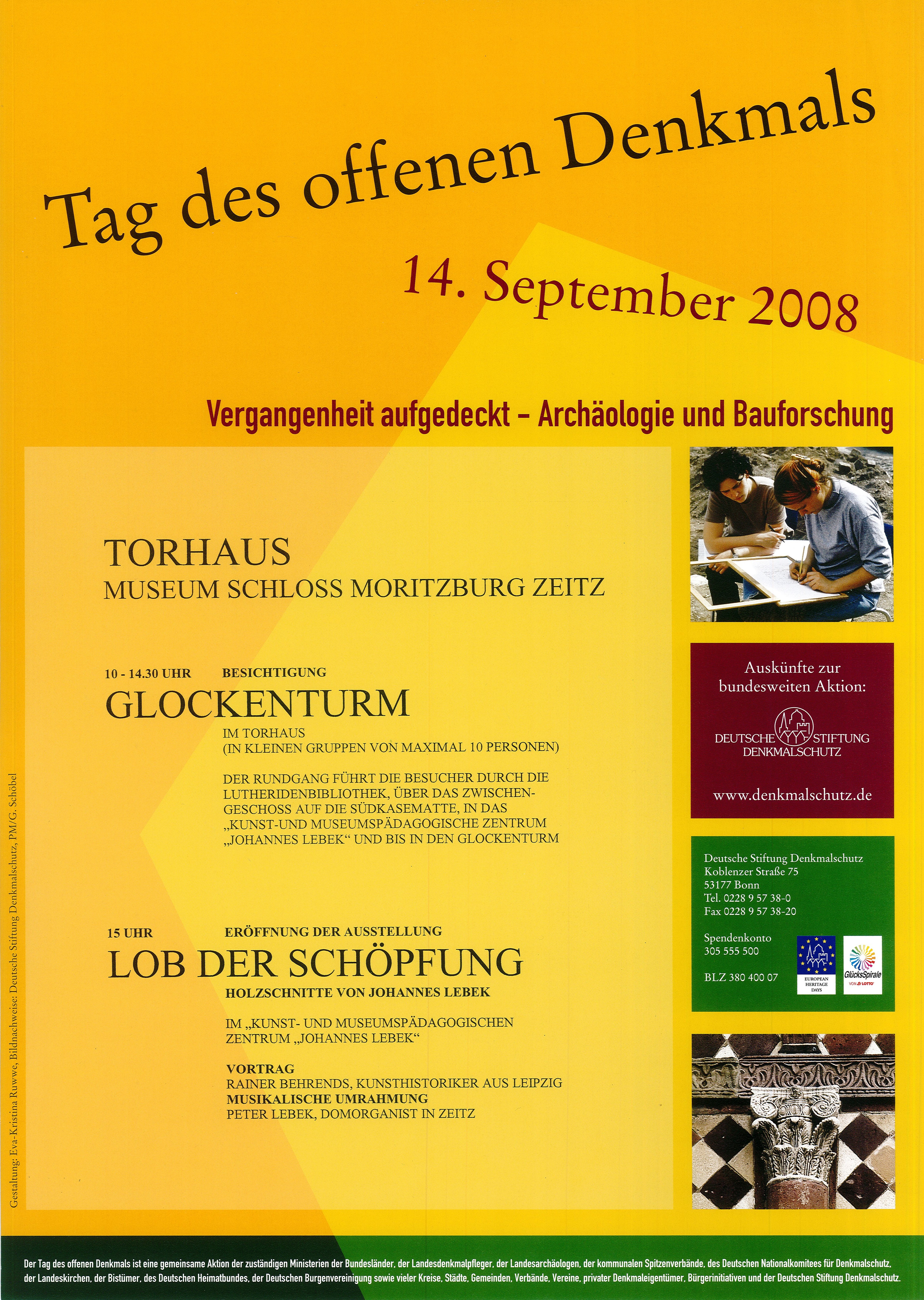 Plakat "Tag des offenen Denkmals" (Museum Schloss Moritzburg Zeitz RR-R)