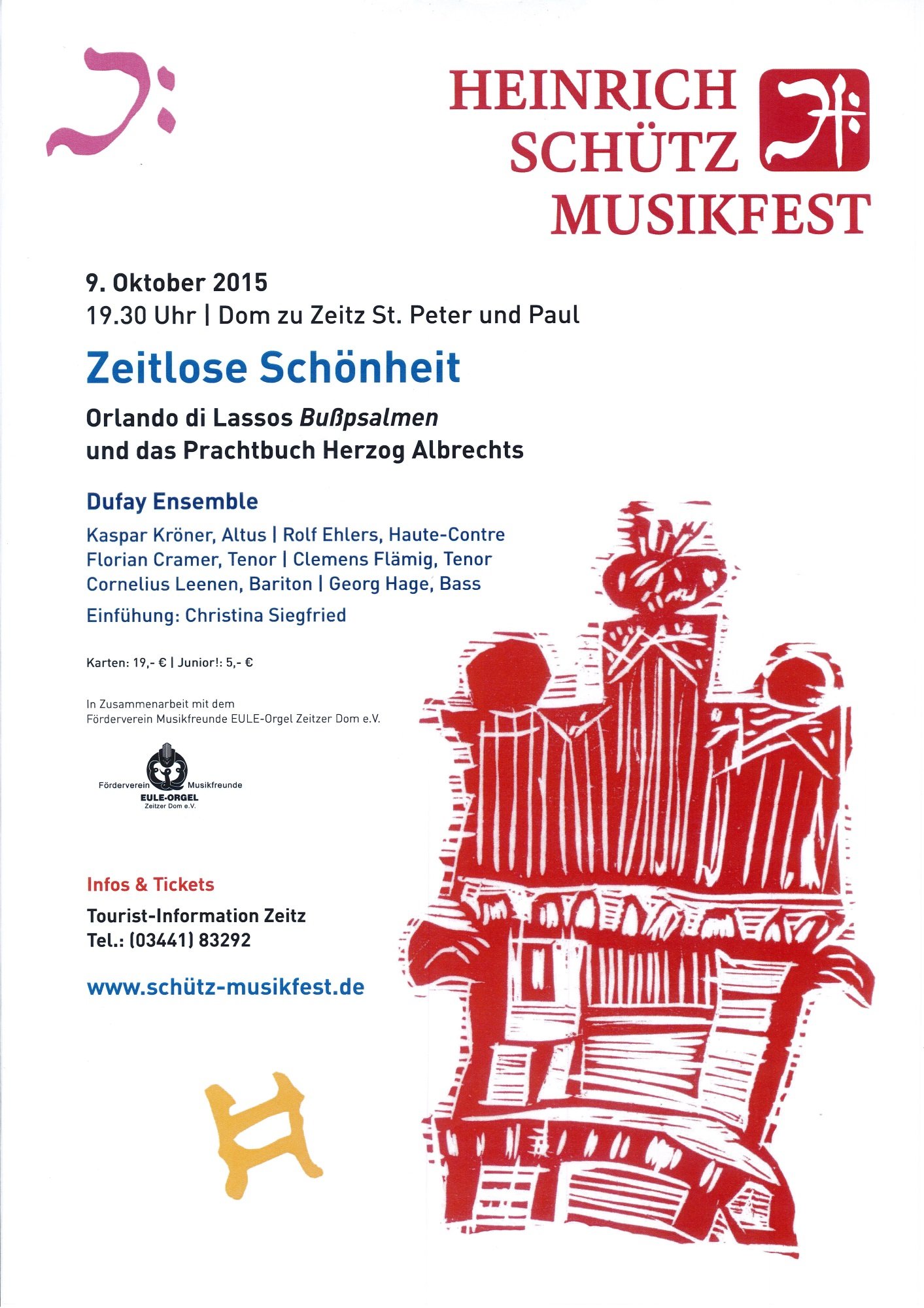 Plakat "Zeitlose Schönheit. Heinrich Schütz Musikfest" (Museum Schloss Moritzburg Zeitz RR-R)