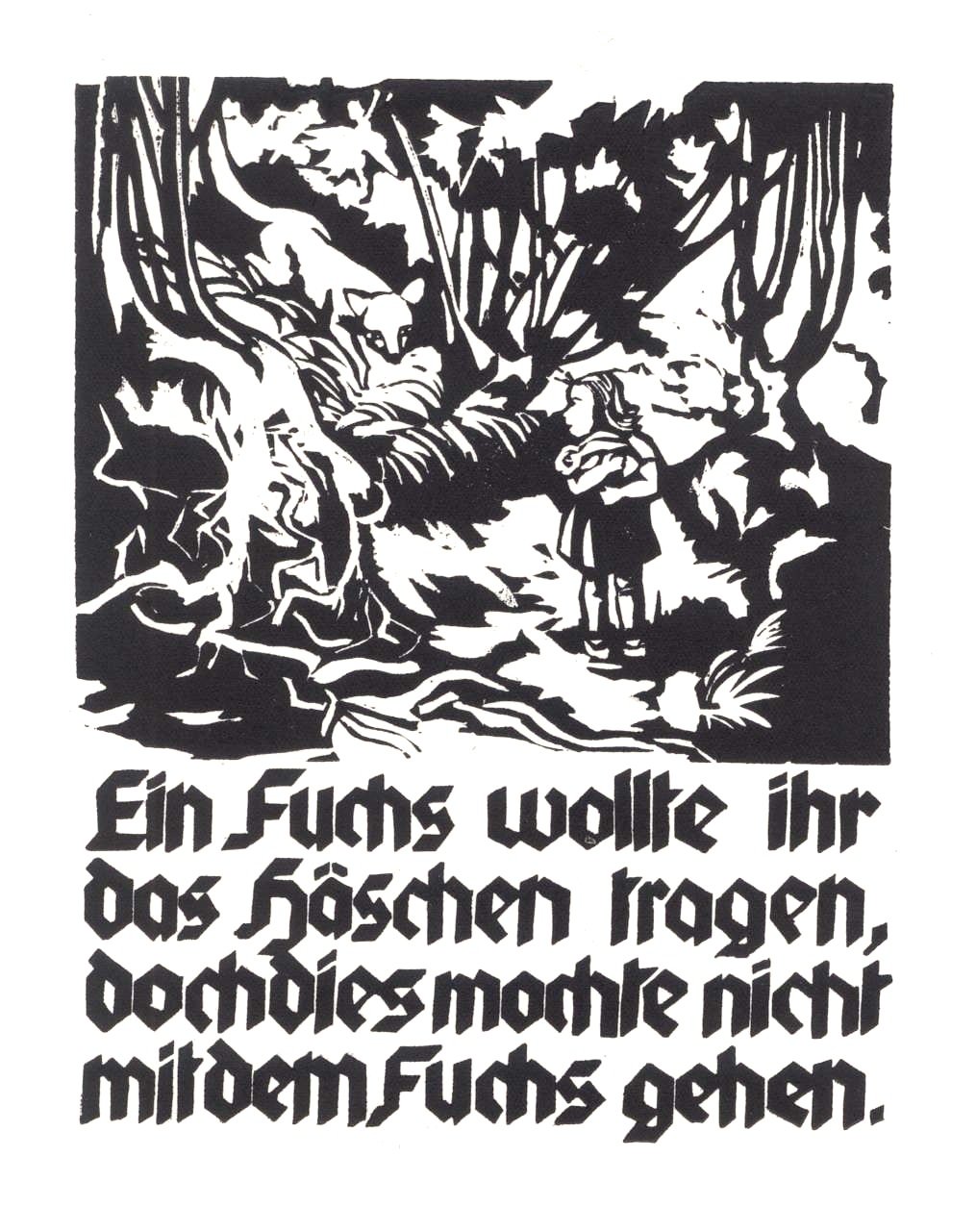 Illustration zu "Elisabethchen. Ein Märchen in Holzschnitten erzählt." (Museum Schloss Moritzburg Zeitz CC BY-NC-SA)