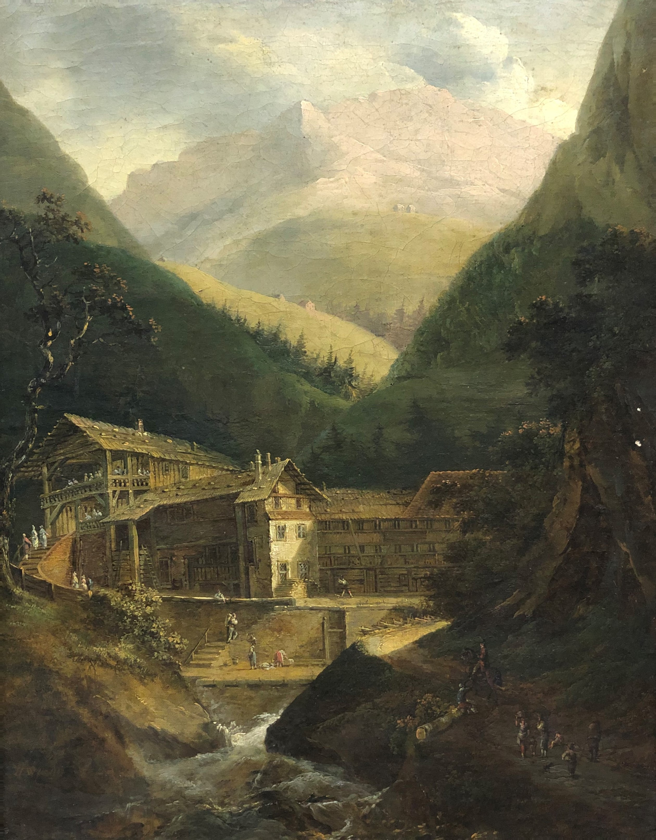 Italienische Alpenlandschaft mit Haus im Tal (H.W. 1786) (Museum Schloss Moritzburg Zeitz RR-R)