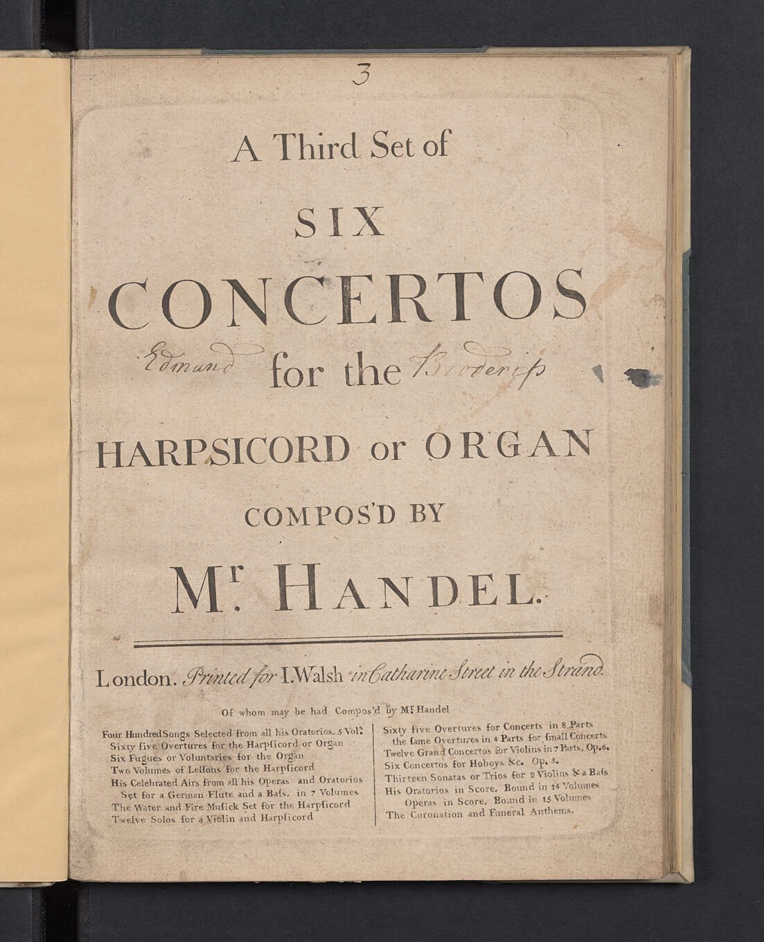 A third set of six concertos for the harpsichord or organ (Stiftung Händel-Haus Halle CC BY-NC-SA)