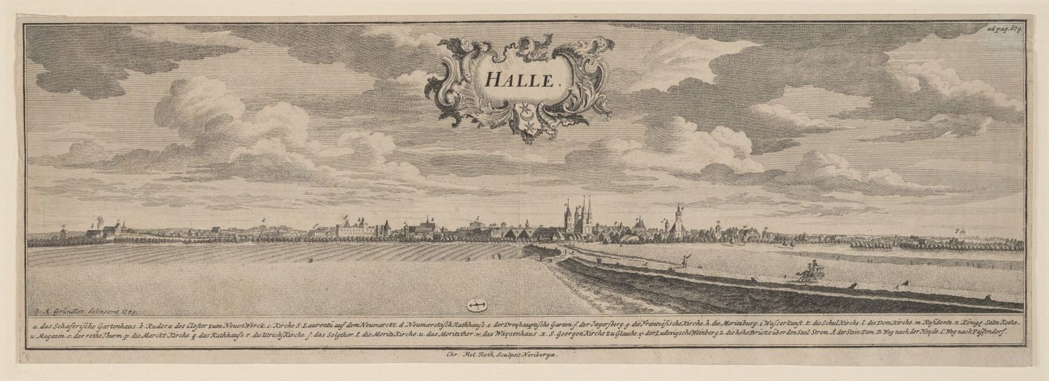 Halle, Stadtansicht (Stiftung Händel-Haus Halle CC BY-NC-SA)