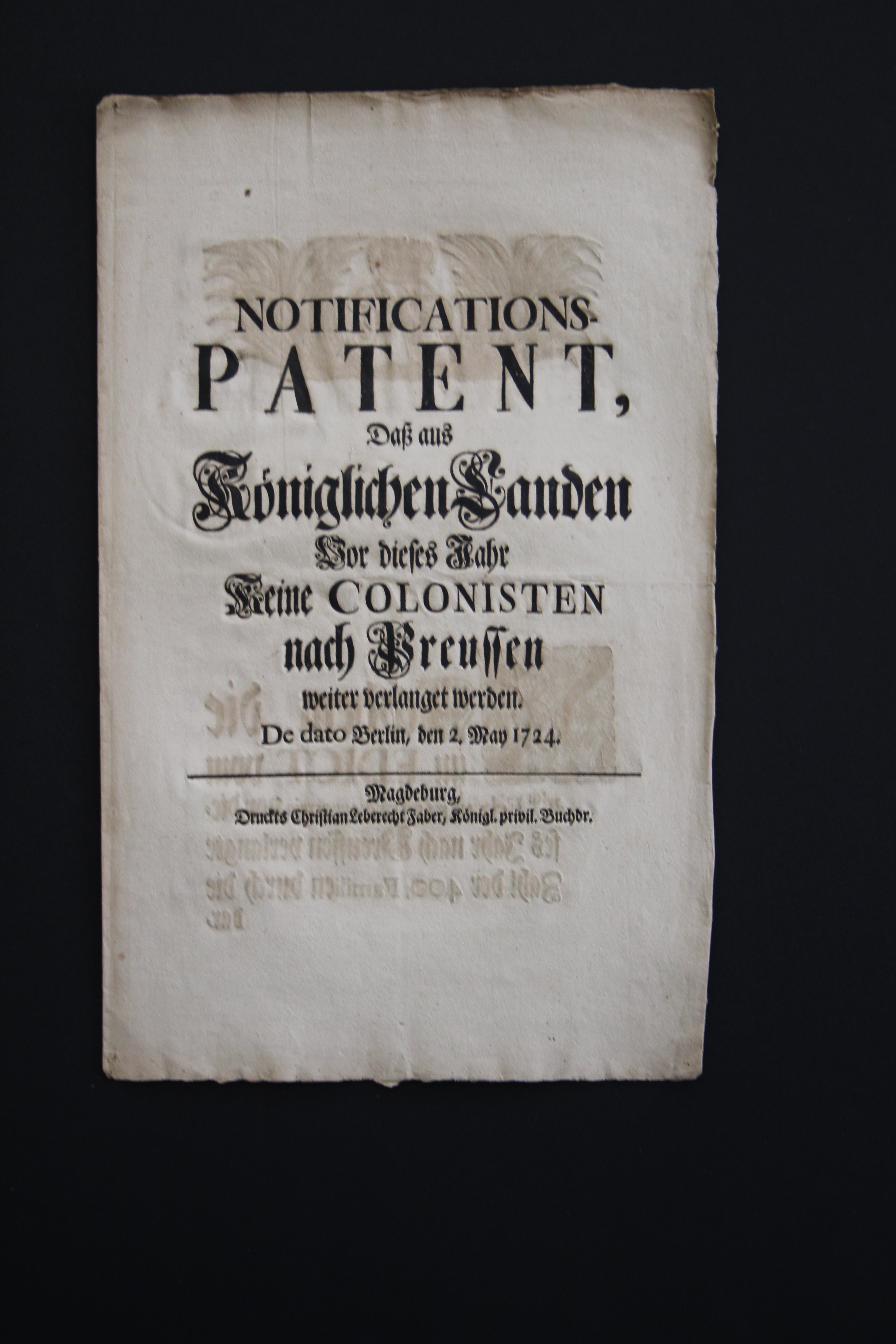 Notifications- Patent (Prignitz-Museum CC BY-NC-SA)
