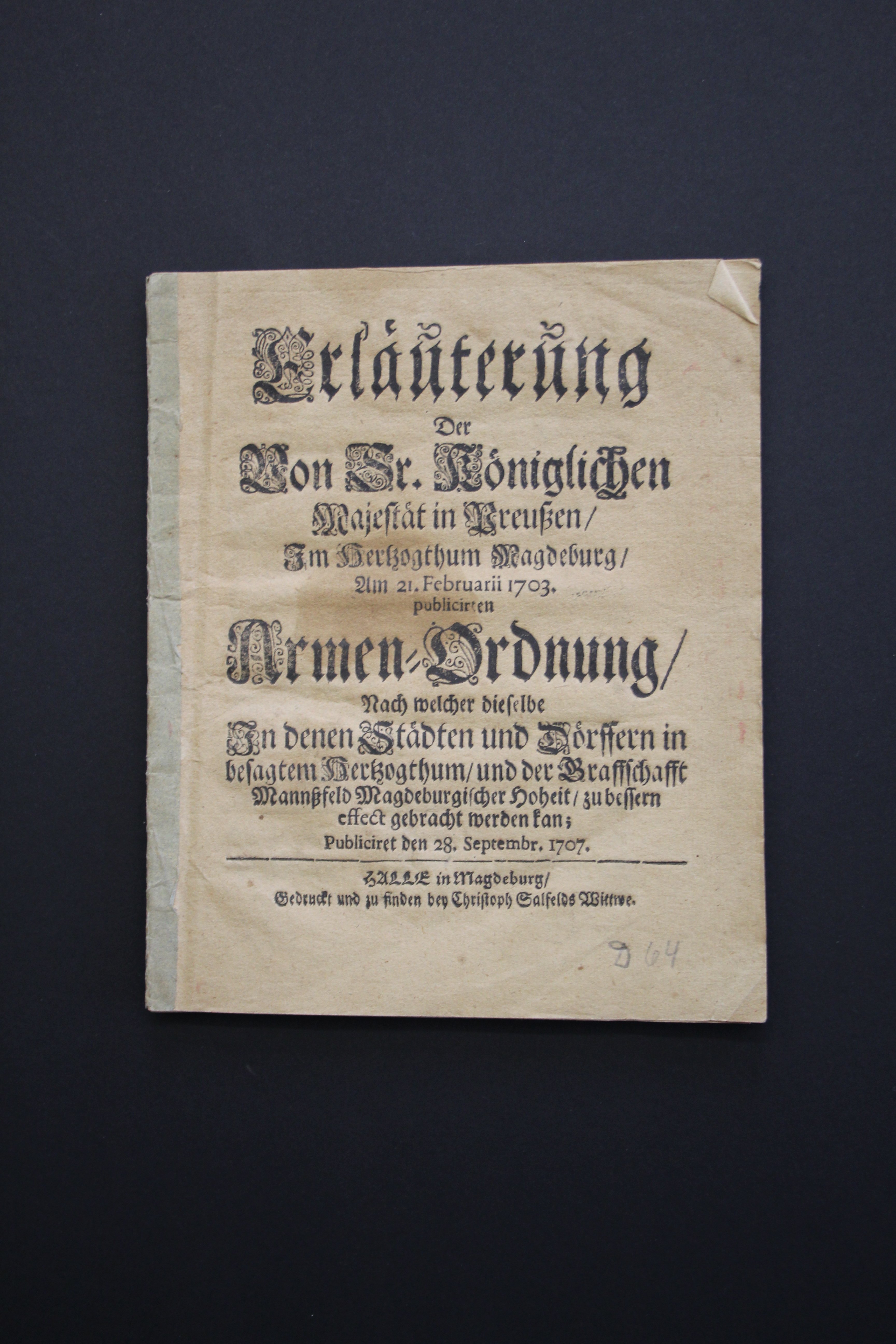 Erläuterung und Verbesserung der Armenordnung (Prignitz-Museum CC BY-NC-SA)