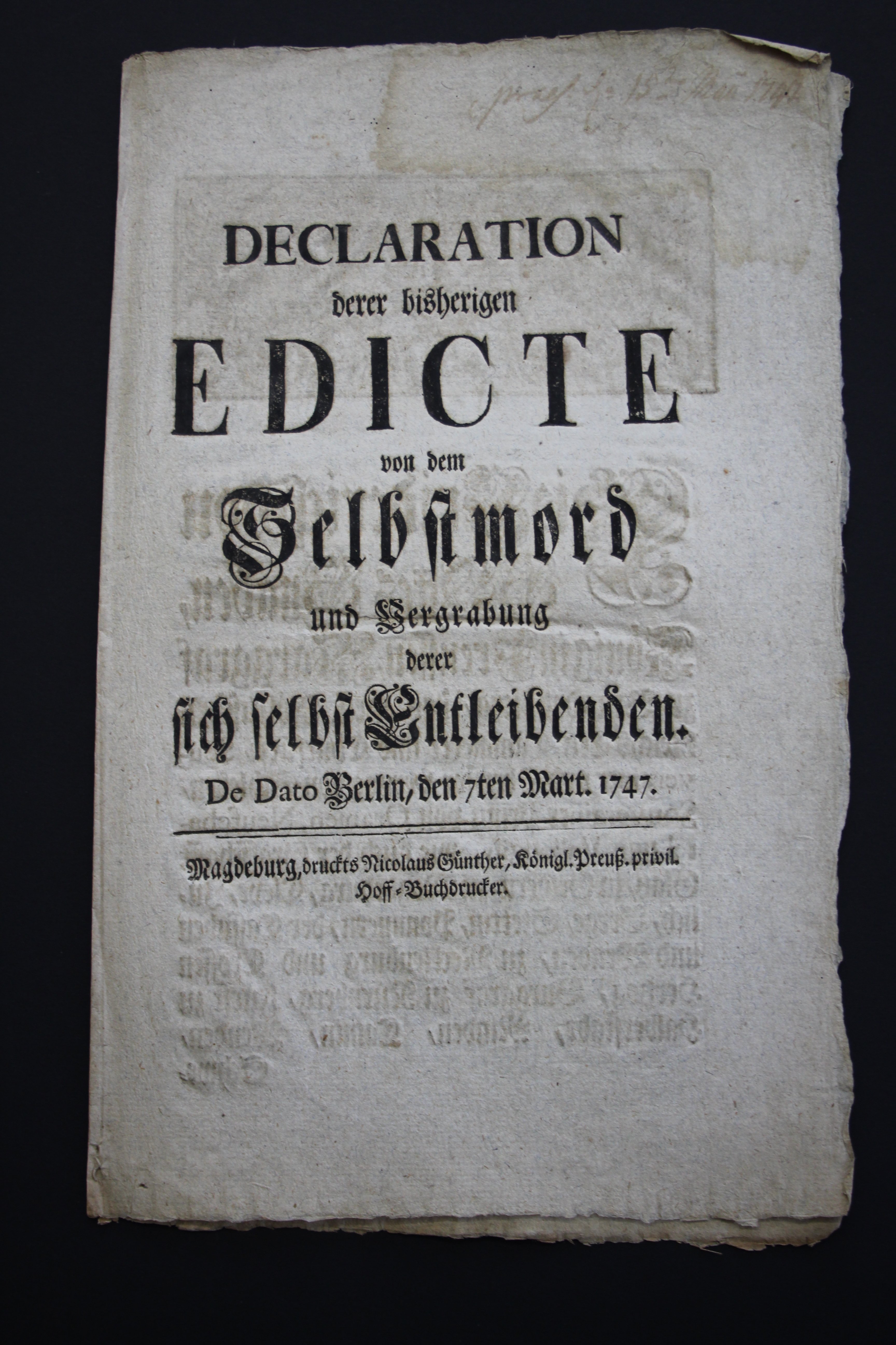 Declaration Selbstmord 1747 (Prignitz-Museum CC BY-NC-SA)