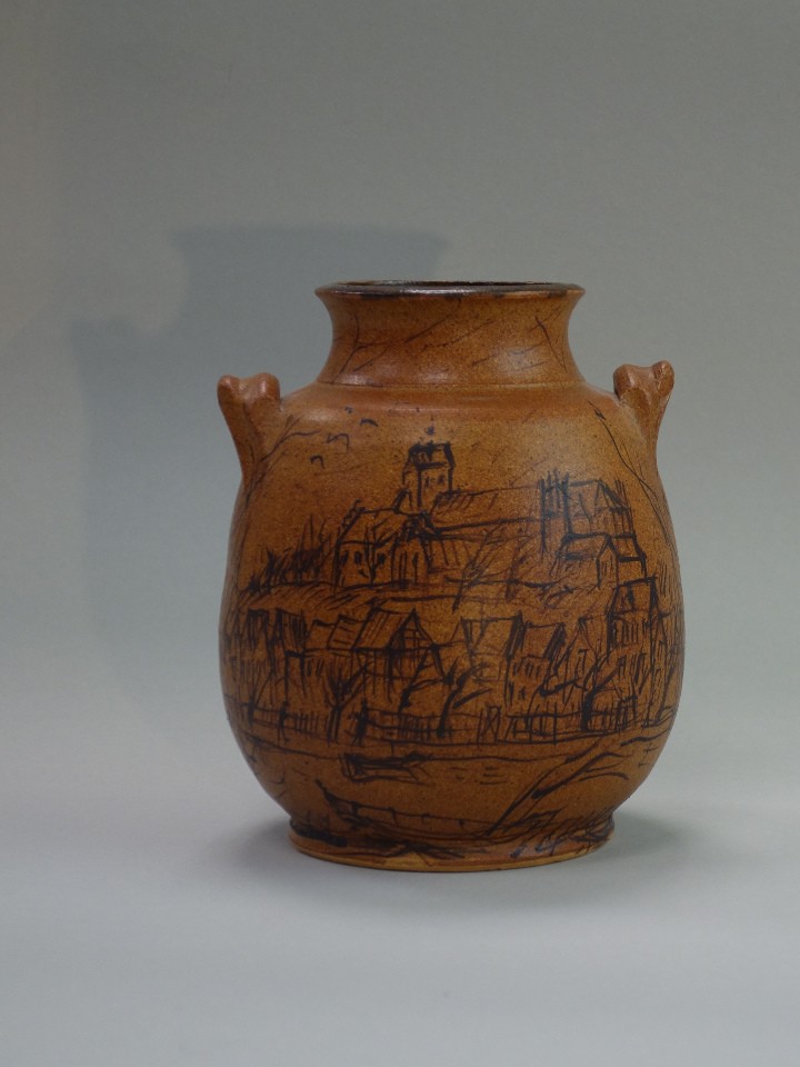 Keramikvase mit zwei Griffen - Vorderseite (Prignitz-Museum CC BY-NC-SA)