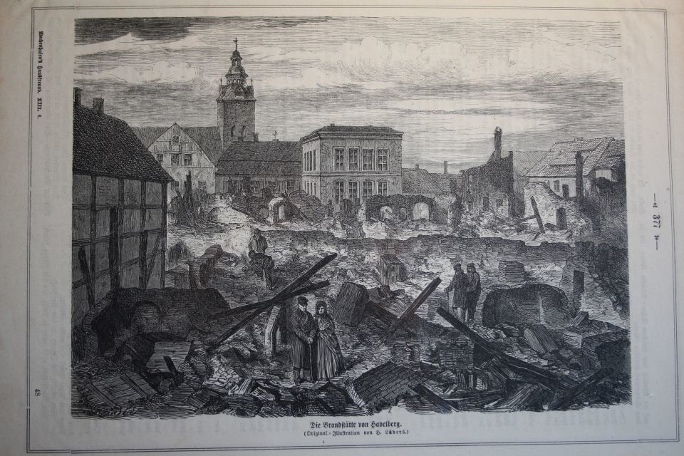 Altstadt von Havelberg nach dem Brand (Prignitz-Museum CC BY-NC-SA)