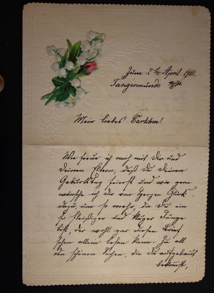 Brief von Nathalie Hartwich (Grossmutter) an Enkel Carl Hartwich (Prignitz-Museum CC BY-NC-SA)