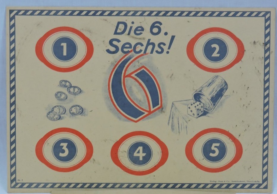 Spielplan „Die 6. Sechs“ (Kreismuseum Jerichower Land CC BY-NC-SA)